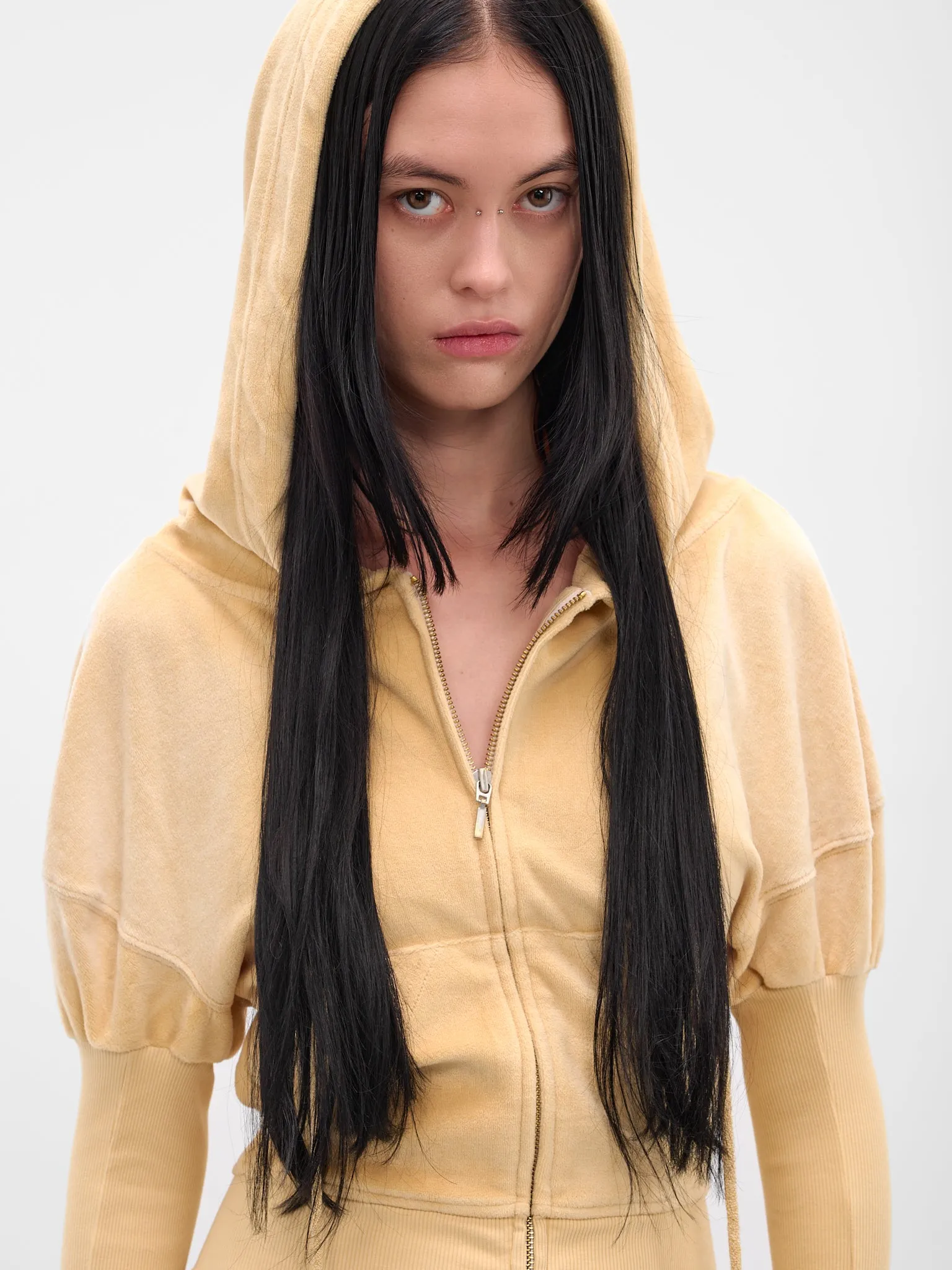 Blonde Oversized Paris Zip Hoodie (PAHO0BLO-BLONDE) sold by lorenzo product image thumbnail 4