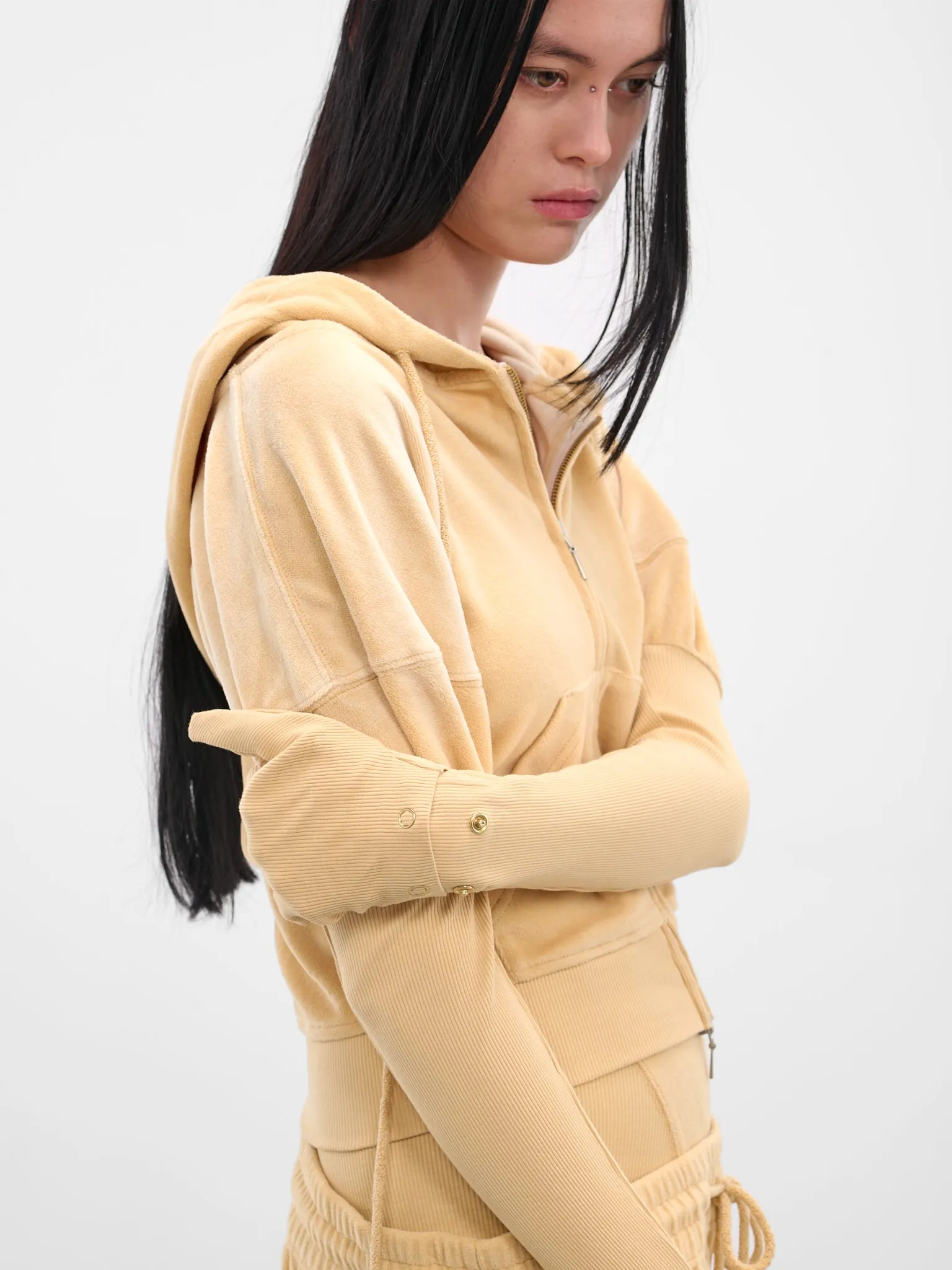 Blonde Oversized Paris Zip Hoodie (PAHO0BLO-BLONDE) sold by lorenzo product image thumbnail 5