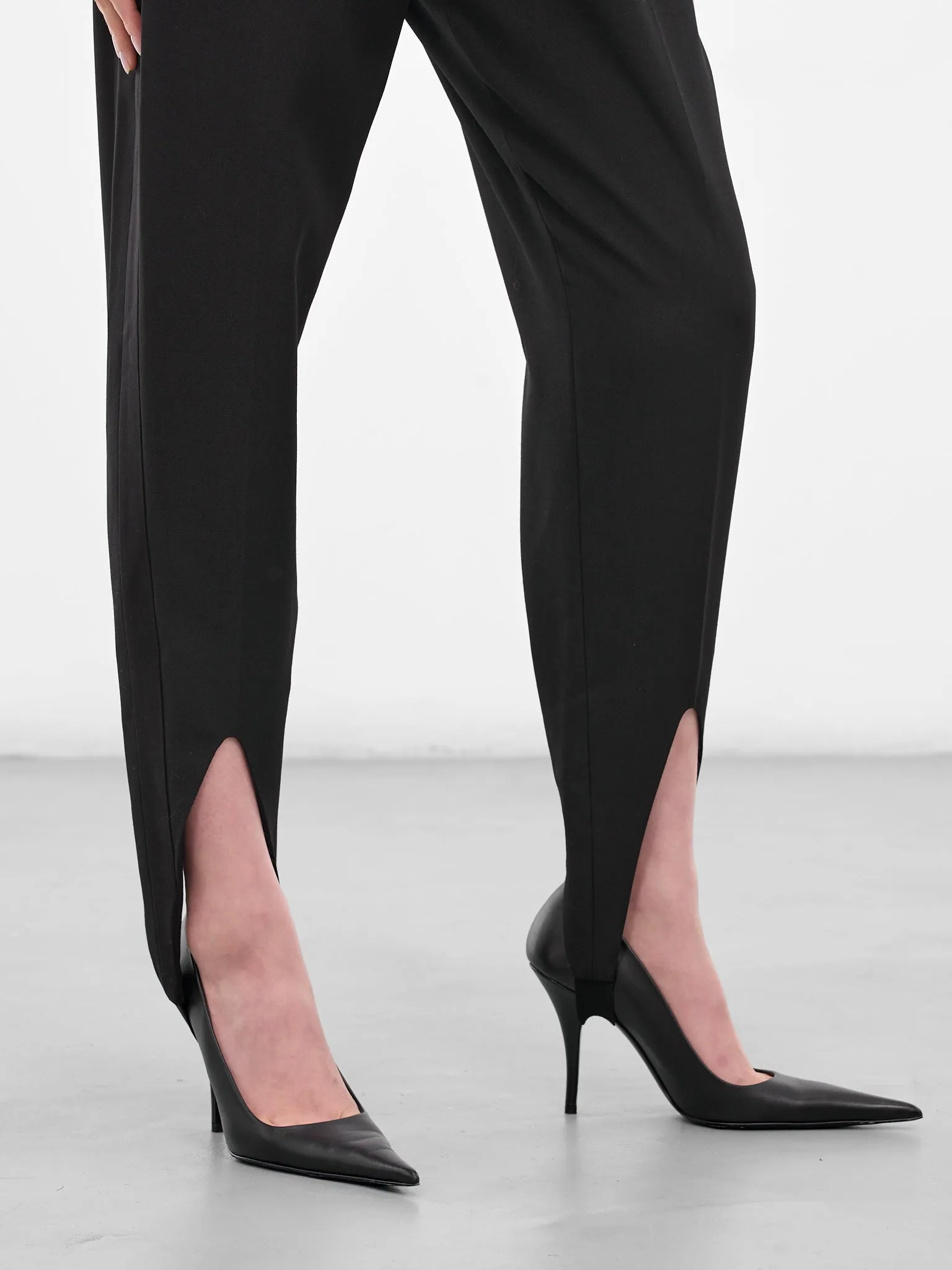 Black Tuxedo Fuseau Wool Trousers (BA4FP12-BLACK) sold by lorenzo product image thumbnail 5