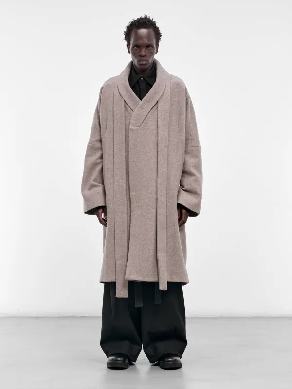 The Kilong Greige Wool Coat (KILONG-GREIGE) sold by lorenzo