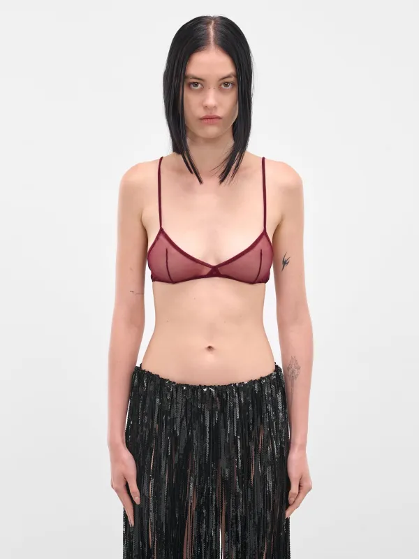 Red Semi-Sheer Mesh Bralette (IOFW25BK02A-2-RUBY) sold by lorenzo
