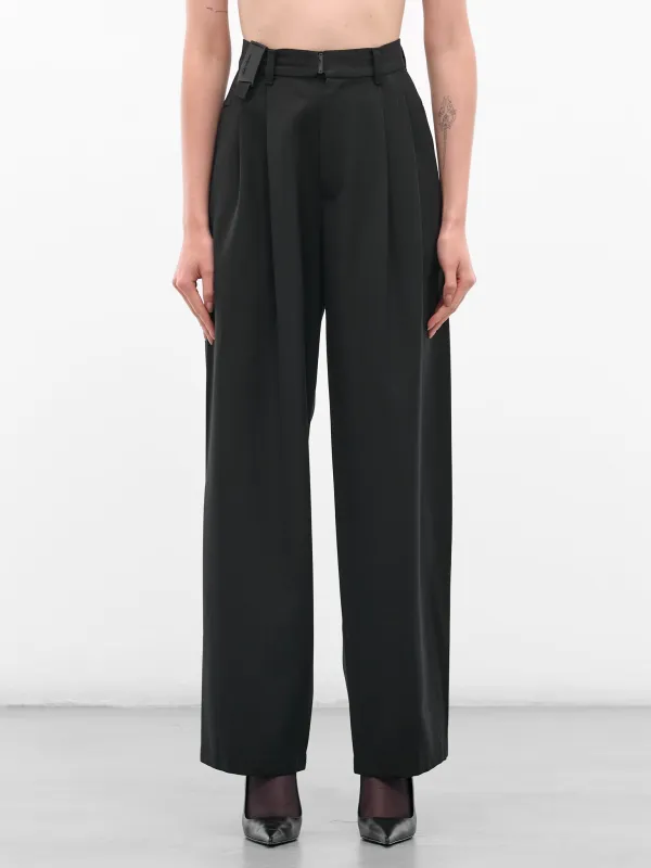 Black Wool Wide Leg Trousers (PT1K-BLACK) sold by lorenzo