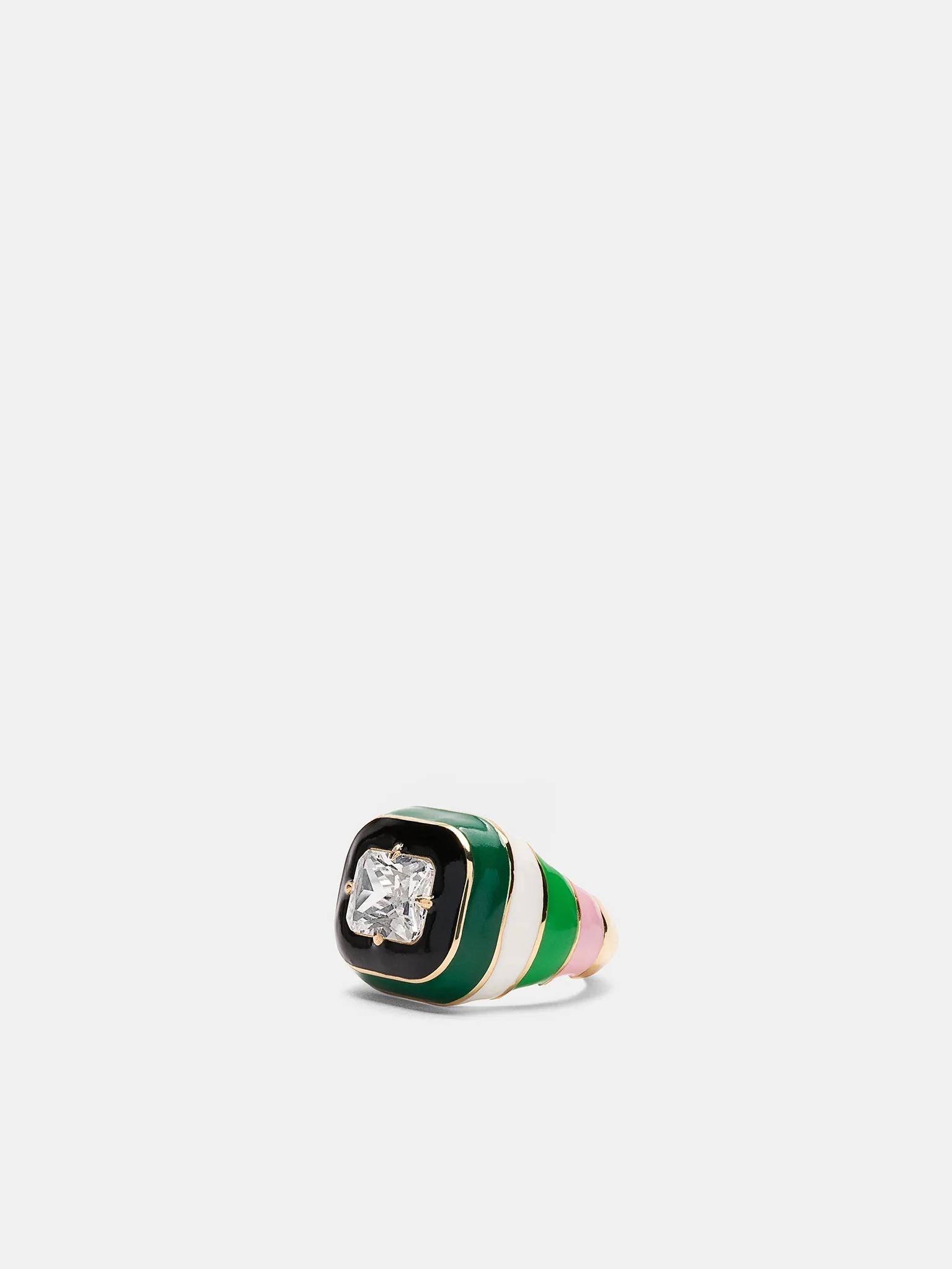 The Multi Enamel Ring (AN06PL-YELLOW-GOLD) sold by lorenzo