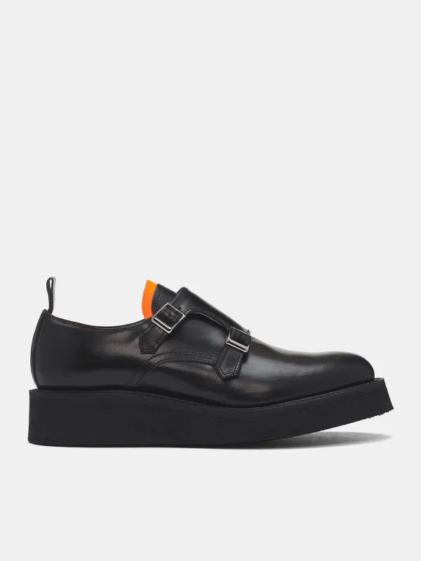 'Richard' Black Leather Monk Creepers (RICHARD-M-BLACK) sold by lorenzo
