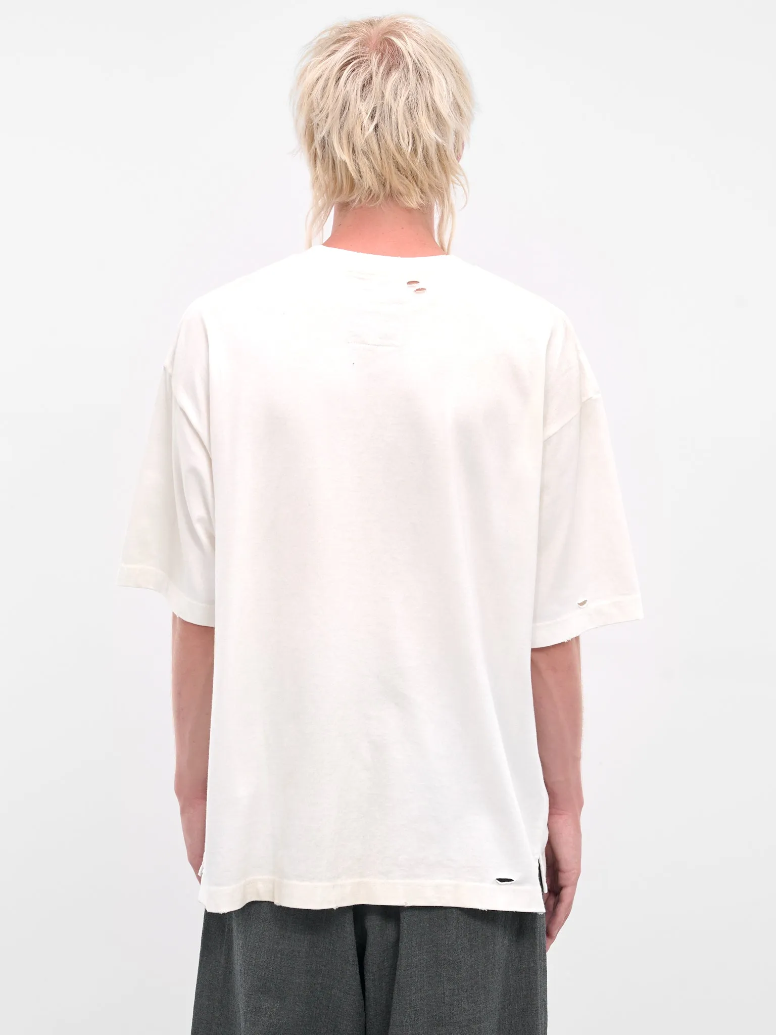 White Distressed Cat Graphic Tee (J15TS752-WHITE) sold by lorenzo product image thumbnail 3