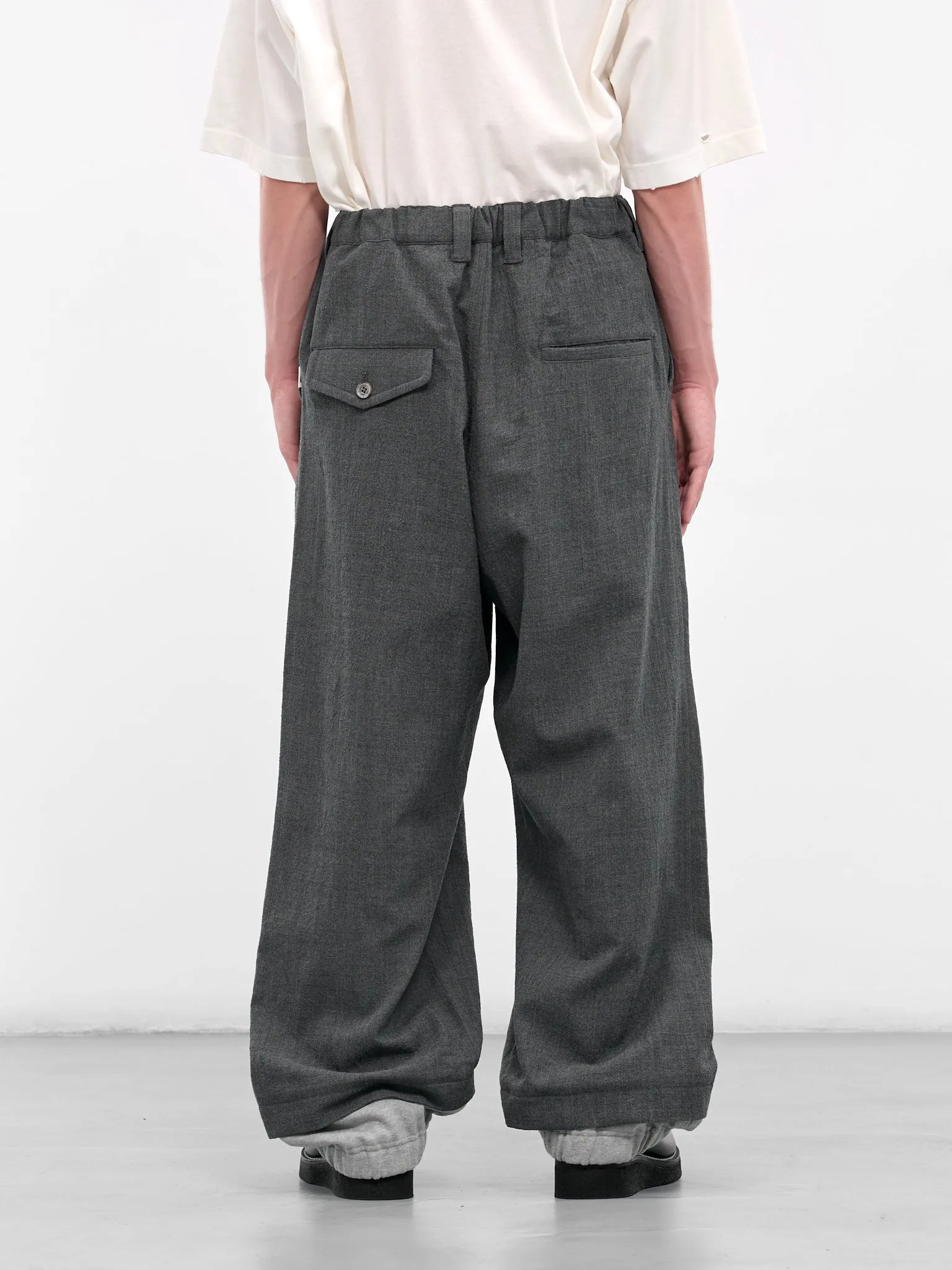 Gray Layered Cuffs Wide Trousers (J15PT132-GRAY) sold by lorenzo product image thumbnail 3