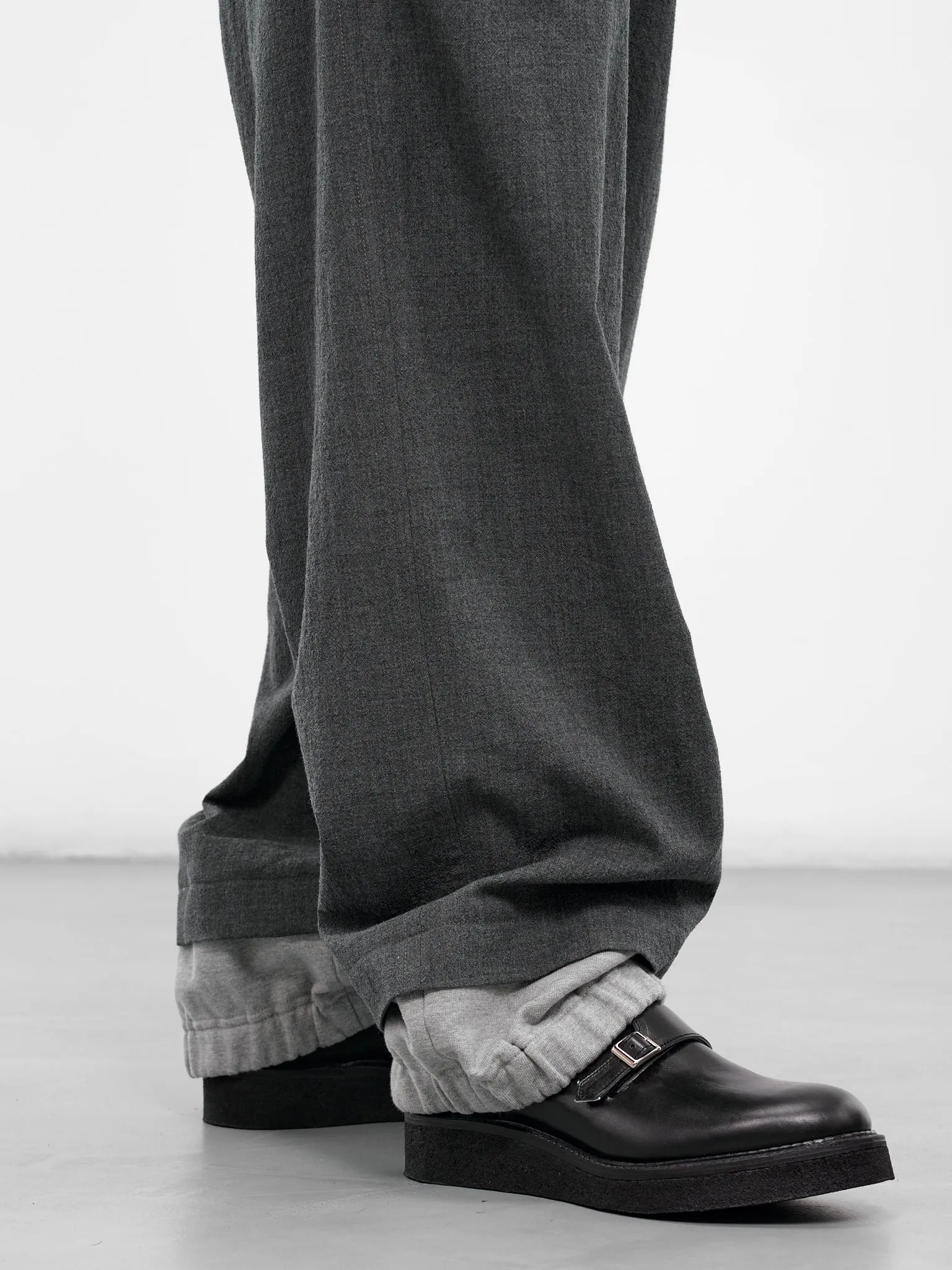 Gray Layered Cuffs Wide Trousers (J15PT132-GRAY) sold by lorenzo product image thumbnail 5