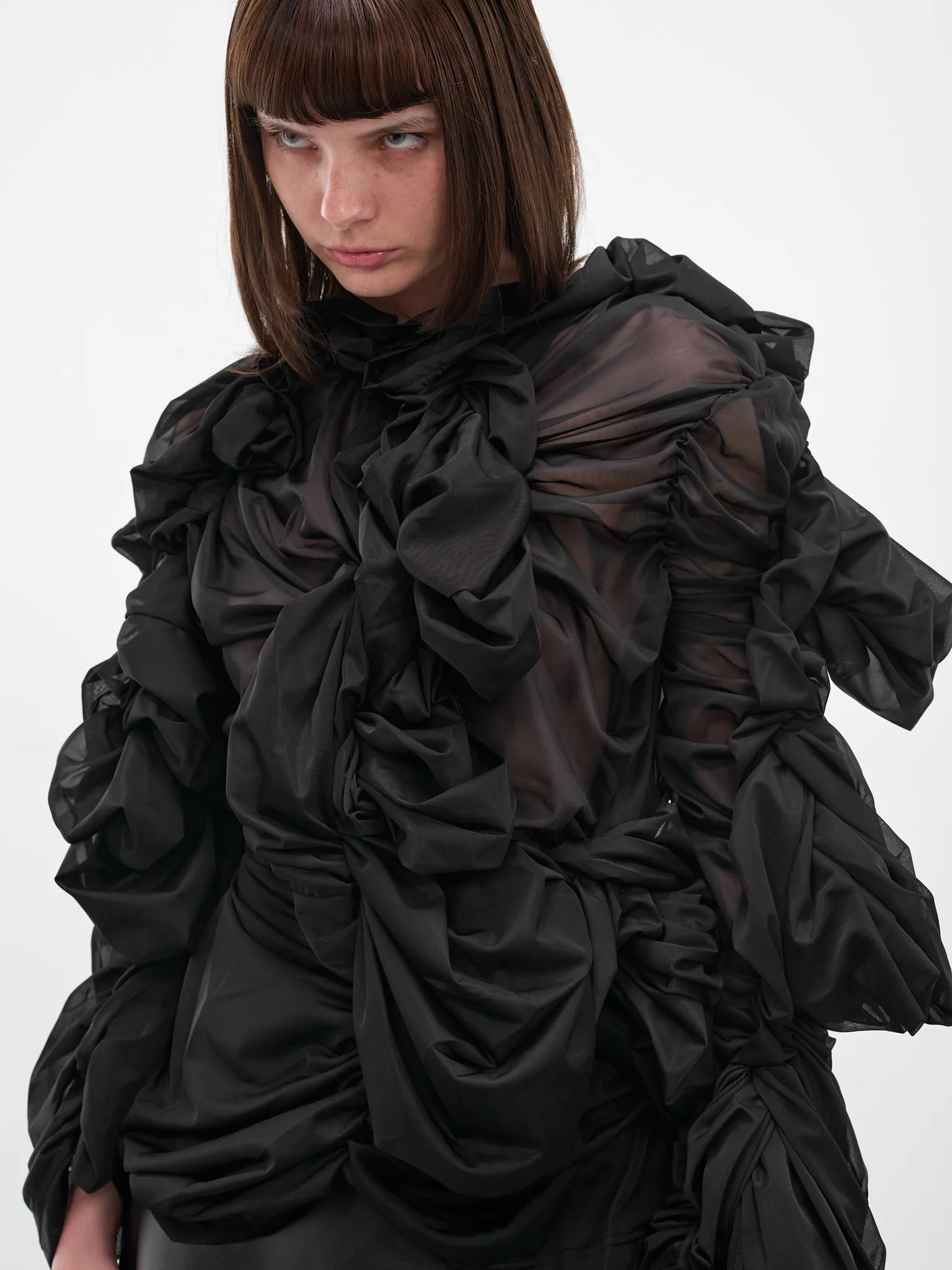 Black Sculptural Draped Layering Top (GP-T003-051-1-BLACK) sold by lorenzo product image thumbnail 4