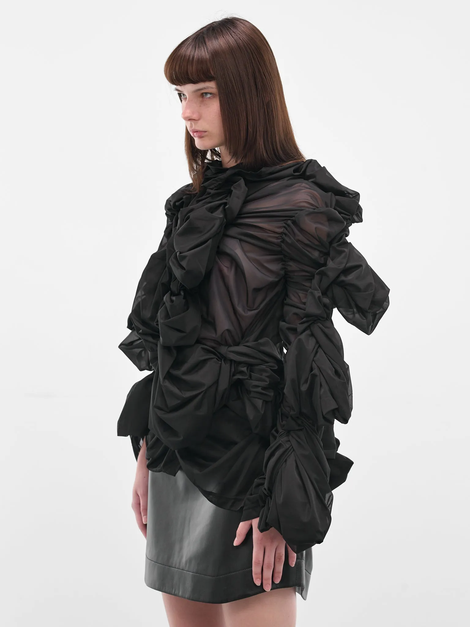 Black Sculptural Draped Layering Top (GP-T003-051-1-BLACK) sold by lorenzo product image thumbnail 2