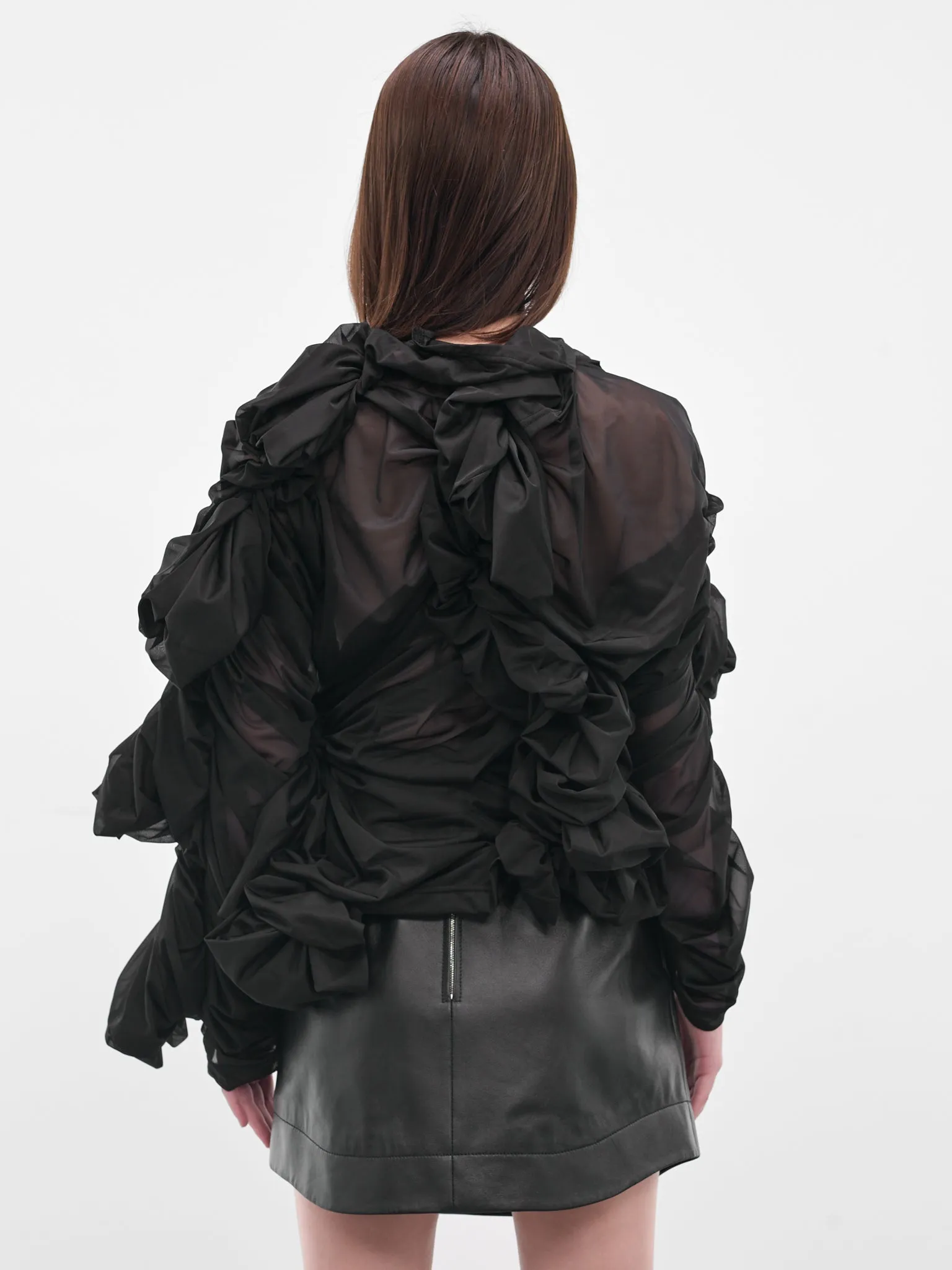 Black Sculptural Draped Layering Top (GP-T003-051-1-BLACK) sold by lorenzo product image thumbnail 3