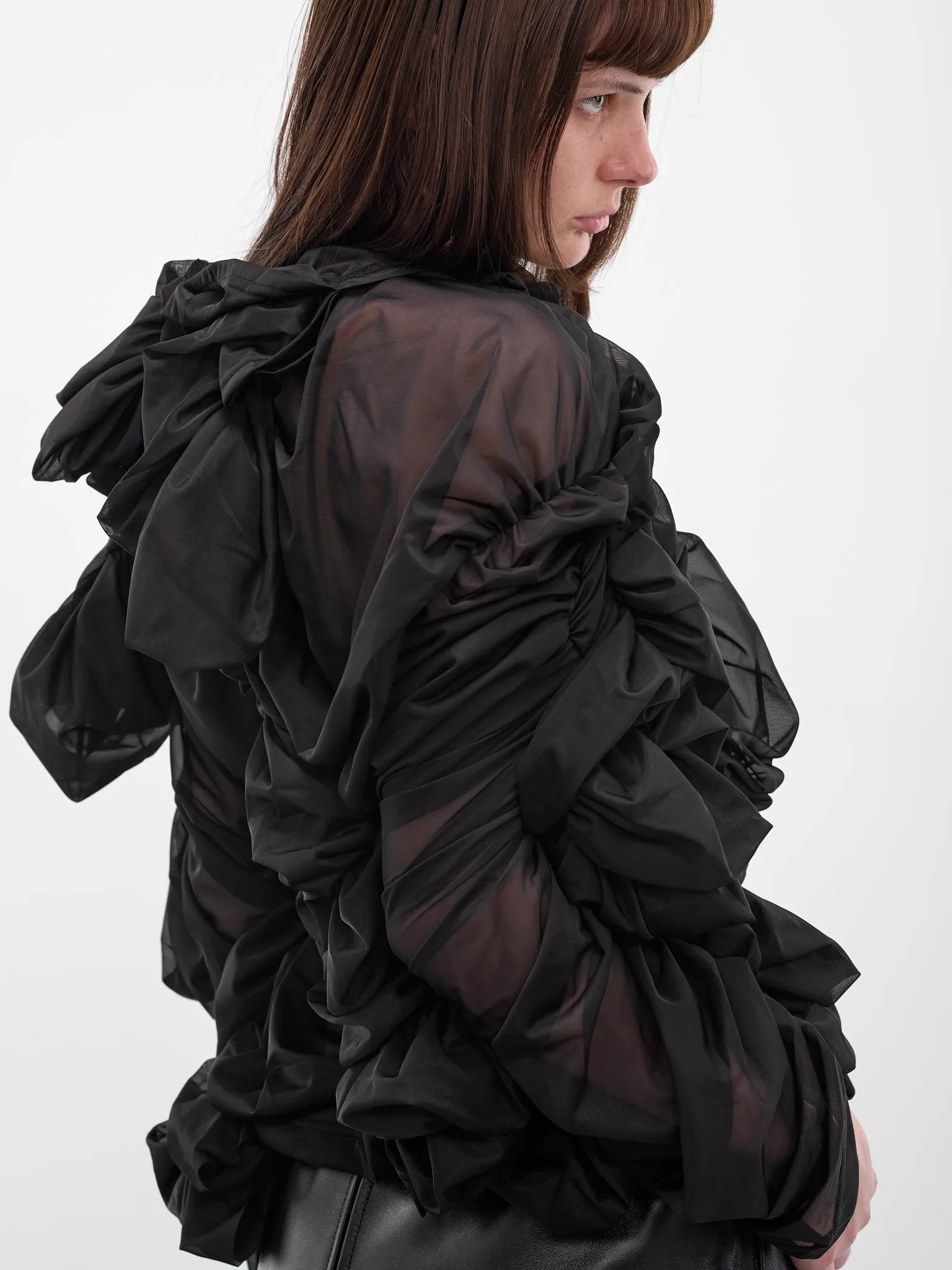 Black Sculptural Draped Layering Top (GP-T003-051-1-BLACK) sold by lorenzo product image thumbnail 5