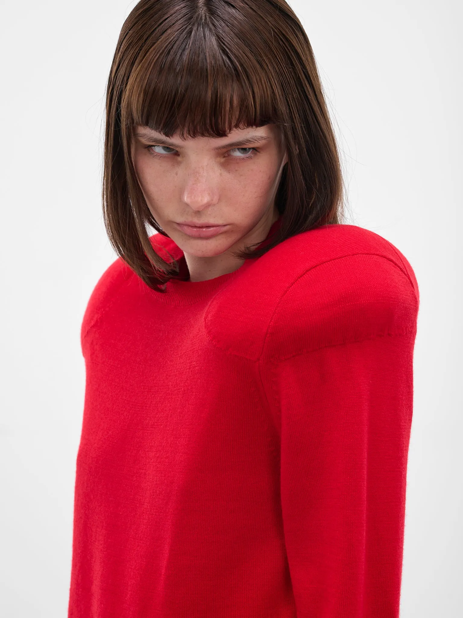 Red Wool Padded Shoulder Sweater (GP-N003-051-3-RED) sold by lorenzo product image thumbnail 4