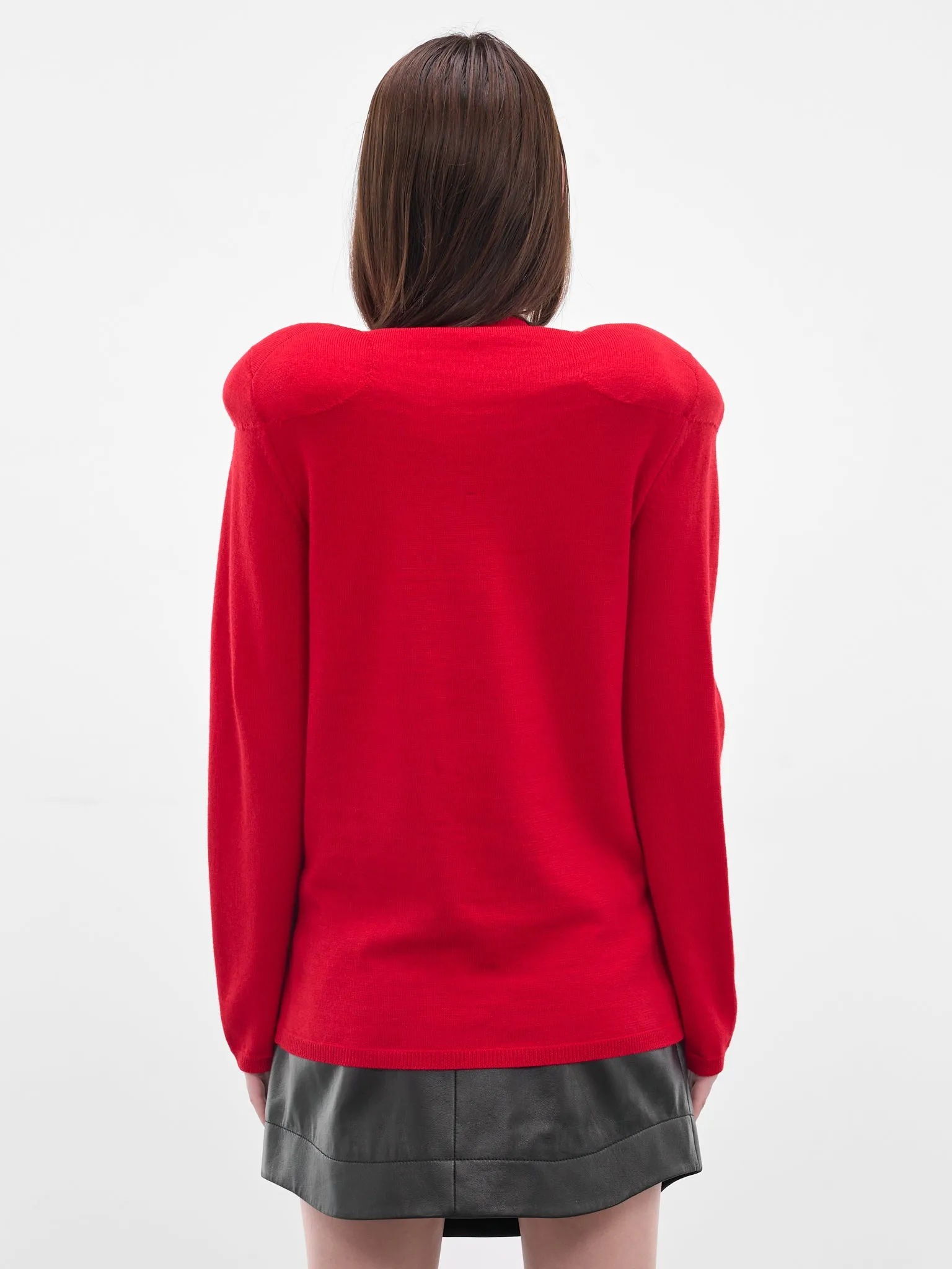 Red Wool Padded Shoulder Sweater (GP-N003-051-3-RED) sold by lorenzo product image thumbnail 3