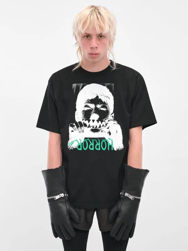 Black Lamb Leather Fur Gloves (UC2E4G01-1-BLACK) sold by lorenzo