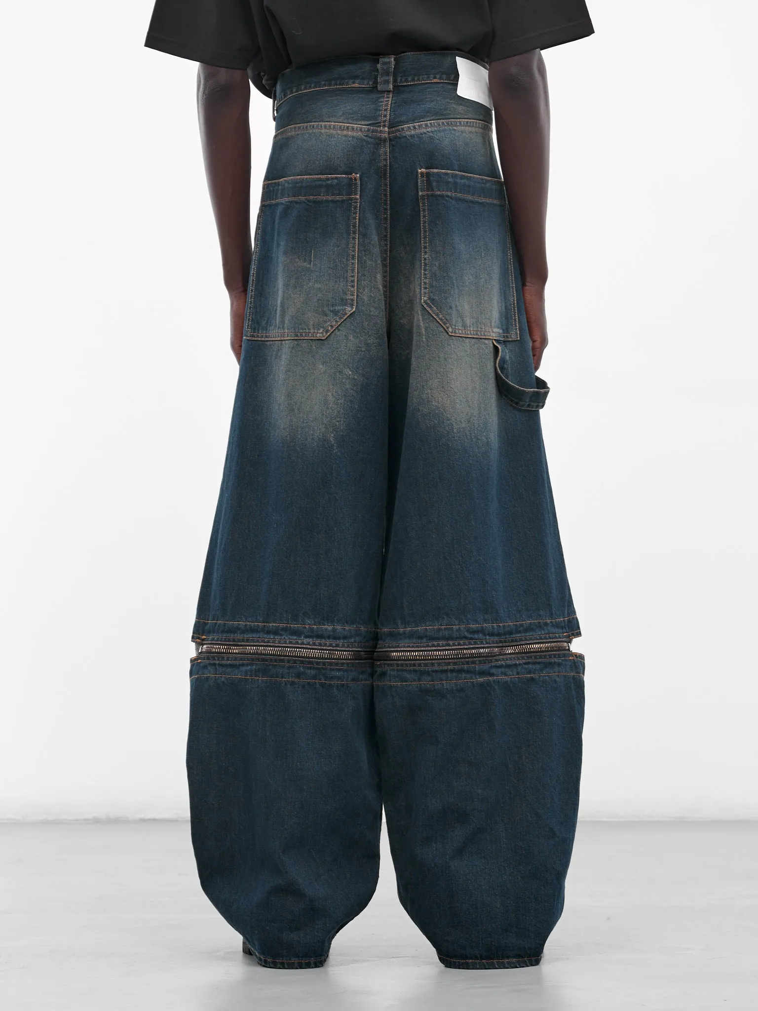 Baggy Tartan Panel Denim Jeans (UW23DF25-DENIM) sold by lorenzo product image thumbnail 3