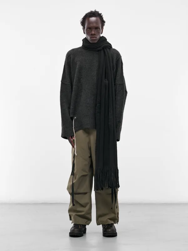 Black Yak Knit Scarf (UK08F25-BLACK) sold by lorenzo