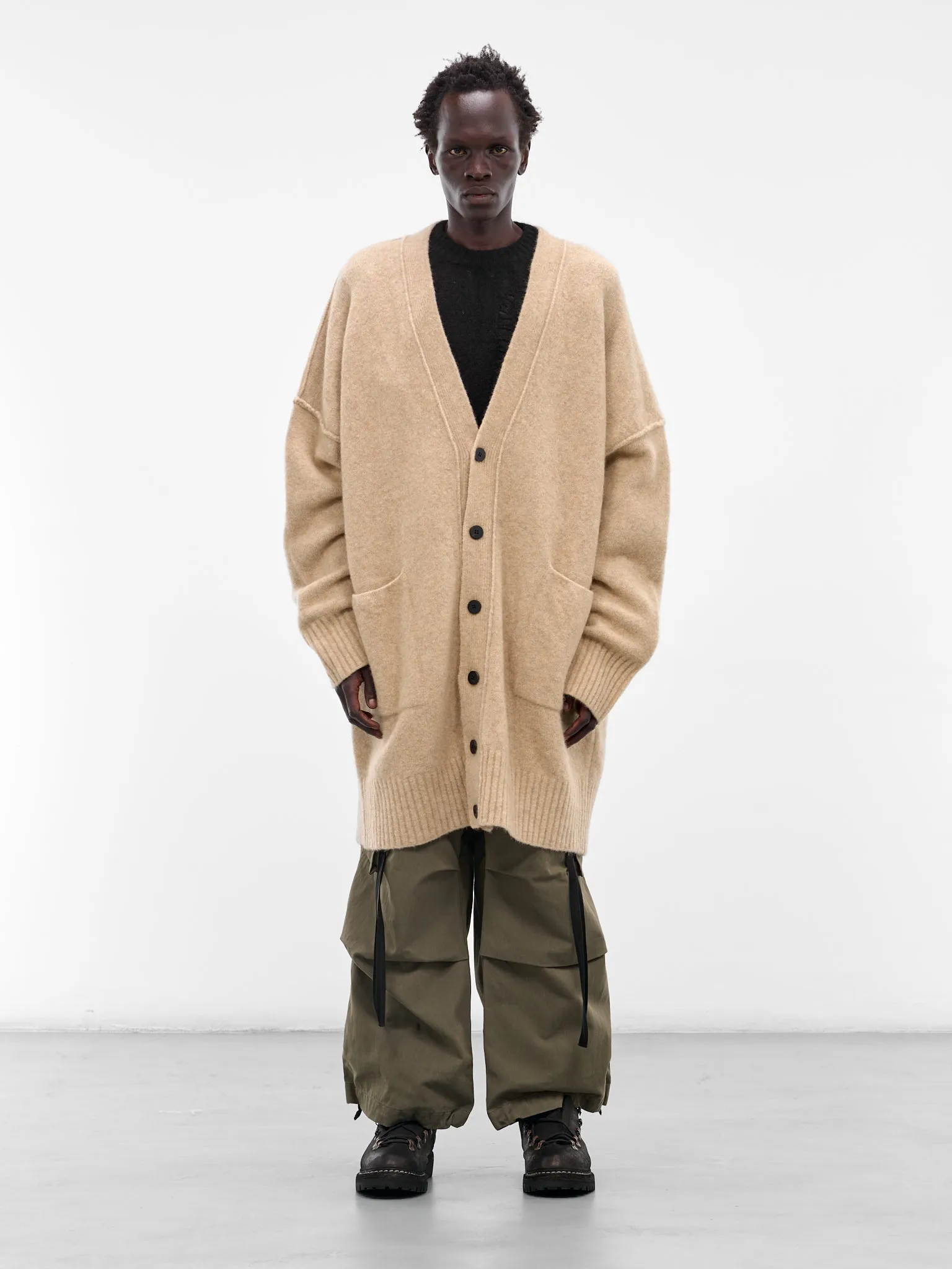 Beige Yak Knit Oversized Cardigan (UK06F25-NATURAL) sold by lorenzo