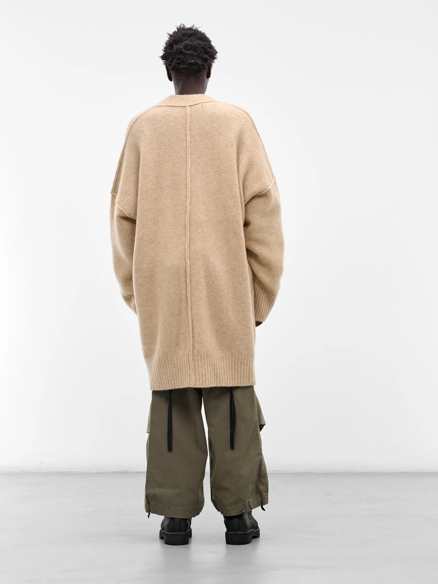 Beige Yak Knit Oversized Cardigan (UK06F25-NATURAL) sold by lorenzo product image thumbnail 3