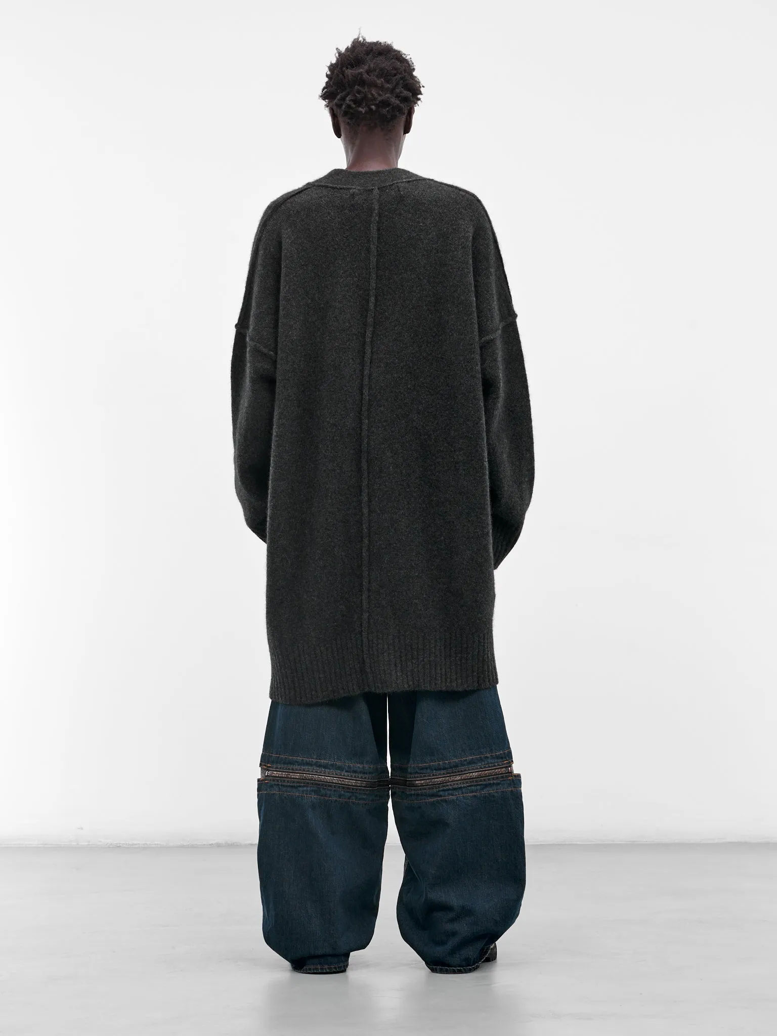 Gray Yak Knit Oversized Cardigan (UK06F25-GRAPHITE) sold by lorenzo product image thumbnail 3