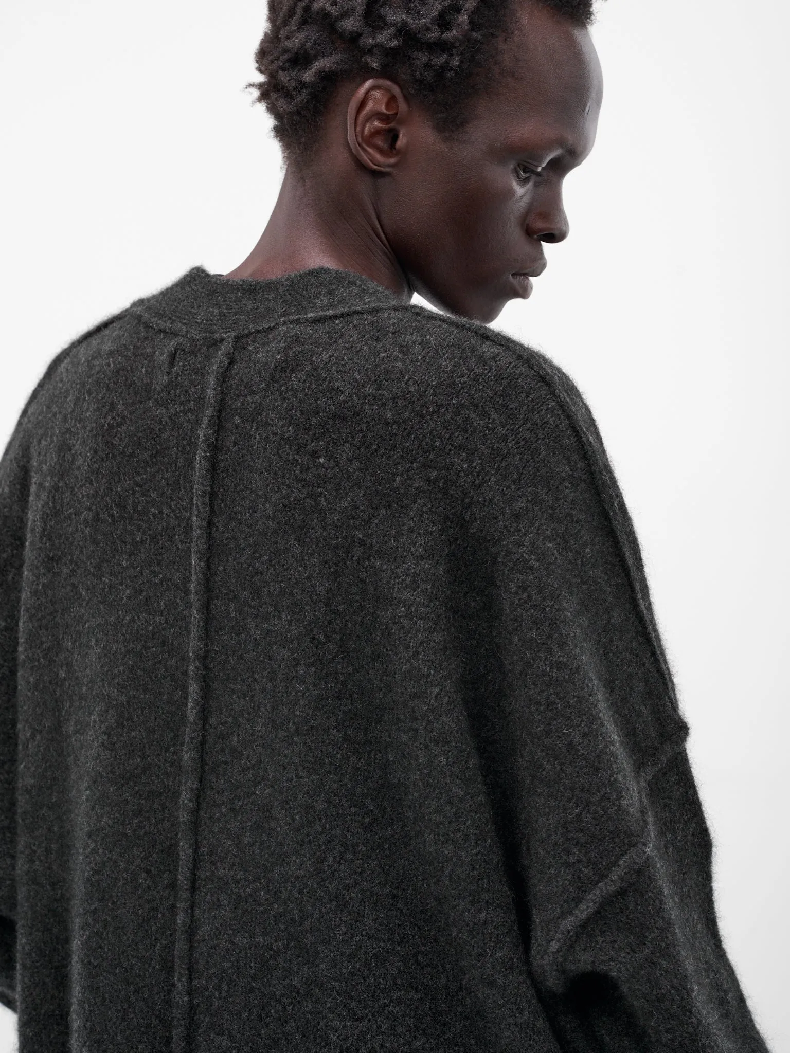 Gray Yak Knit Oversized Cardigan (UK06F25-GRAPHITE) sold by lorenzo product image thumbnail 4