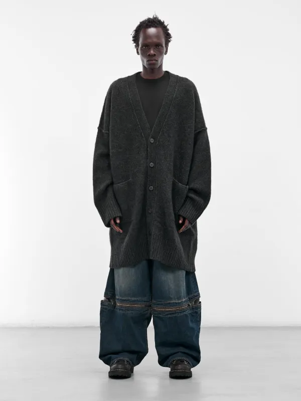 Gray Yak Knit Oversized Cardigan (UK06F25-GRAPHITE) made by Isabel Benenato