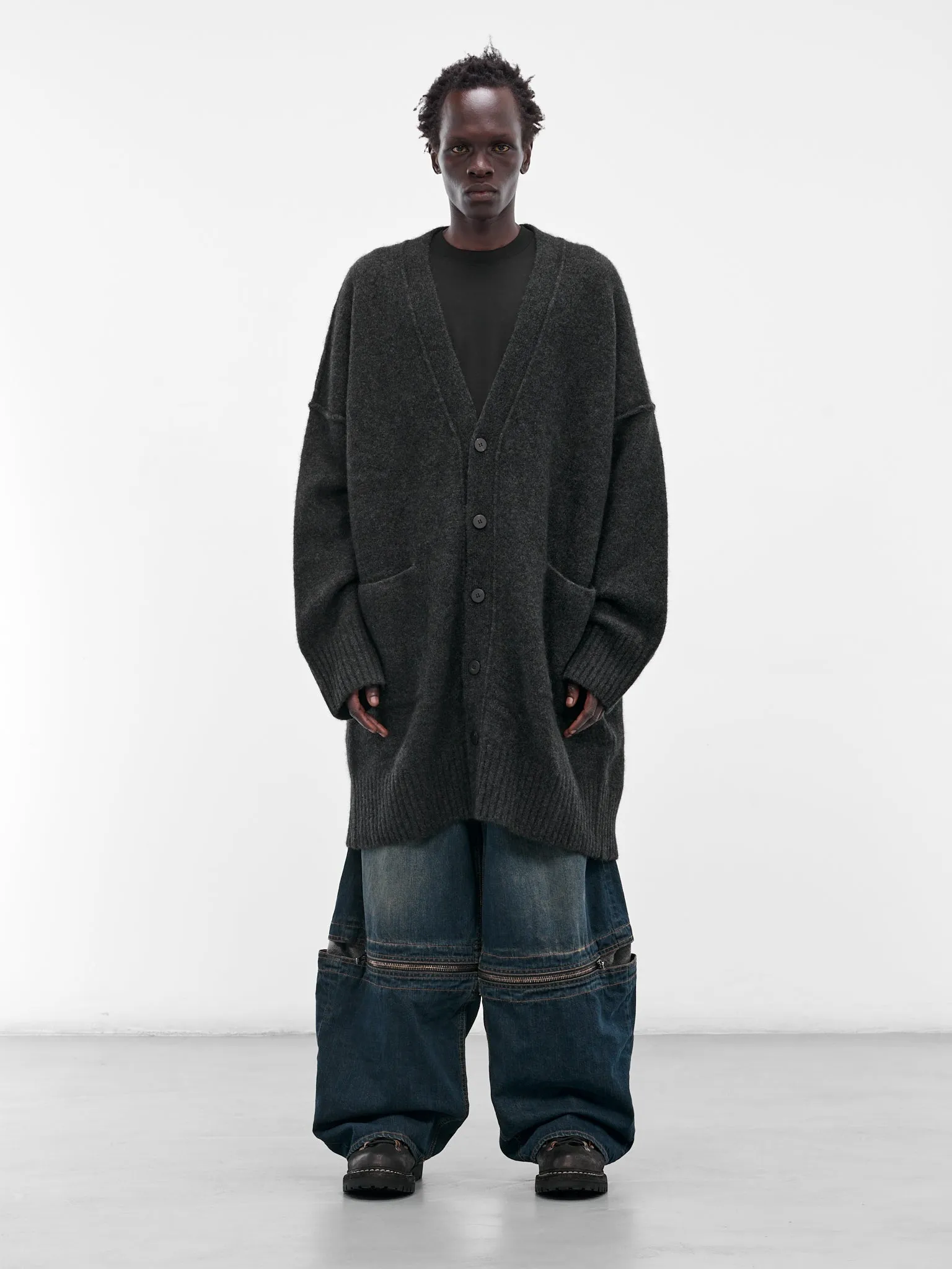 Gray Yak Knit Oversized Cardigan (UK06F25-GRAPHITE) sold by lorenzo