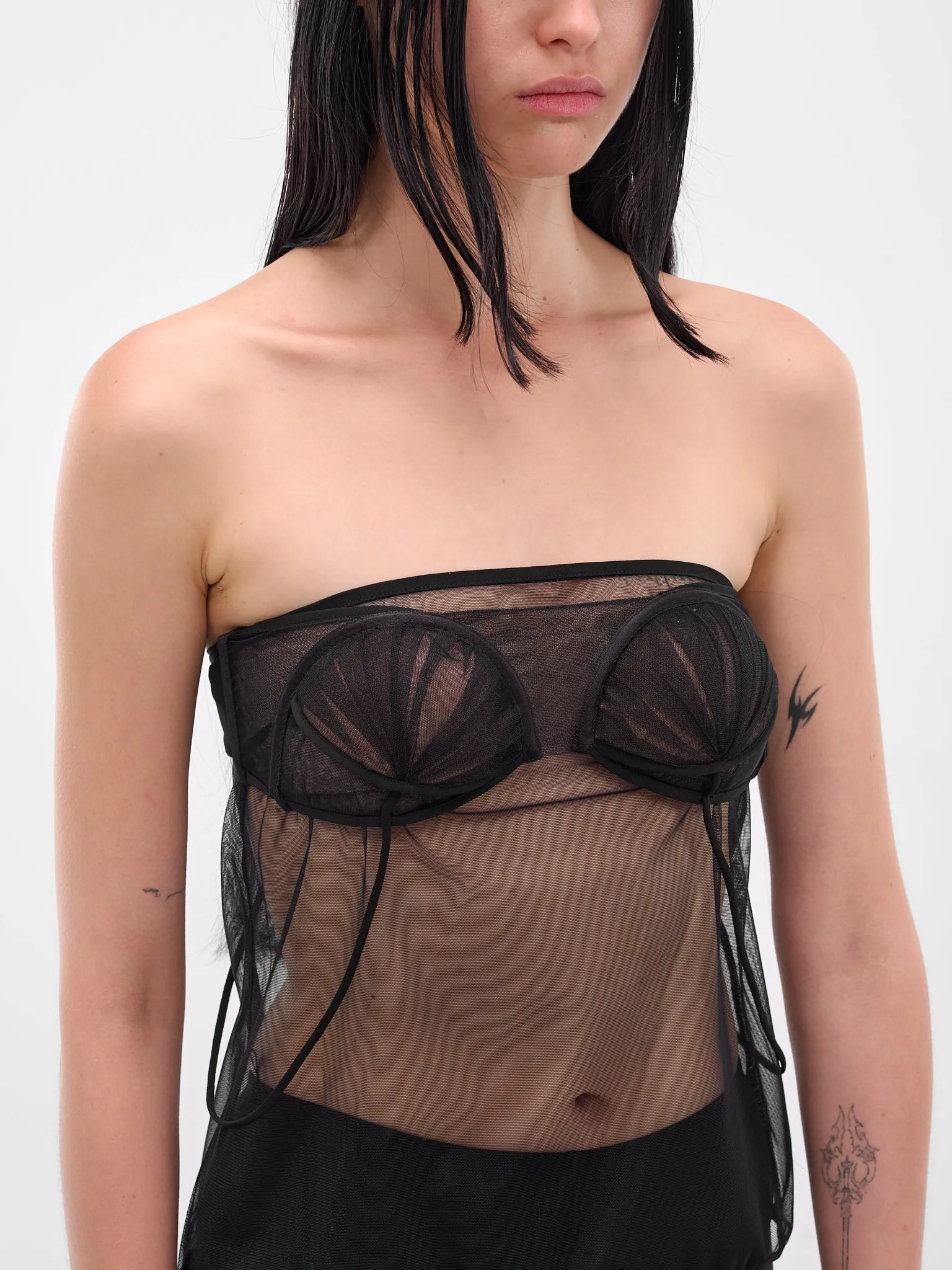 Upside-Down Pleated Bra Top (ND-TOP100-2003-101-BLACK) sold by lorenzo product image thumbnail 4