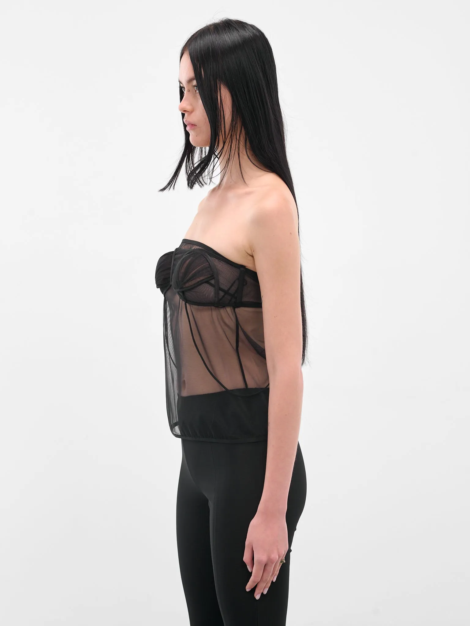 Upside-Down Pleated Bra Top (ND-TOP100-2003-101-BLACK) sold by lorenzo product image thumbnail 2