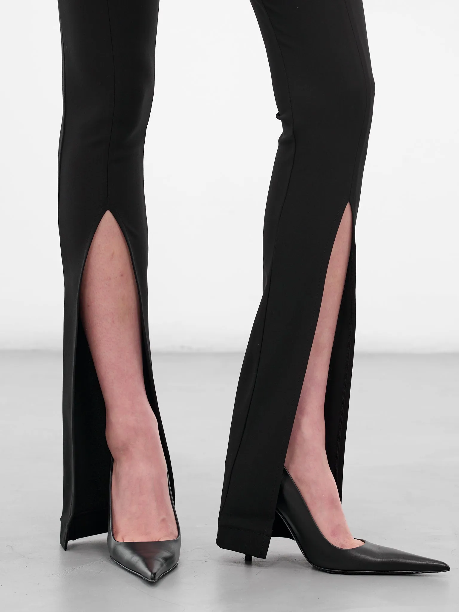 Black Front Split Flared Trousers (ND-TRS079-1000-100-BLACK) sold by lorenzo product image thumbnail 5