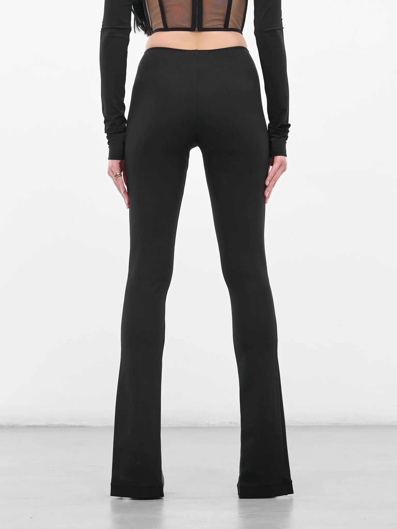 Black Front Split Flared Trousers (ND-TRS079-1000-100-BLACK) sold by lorenzo product image thumbnail 3