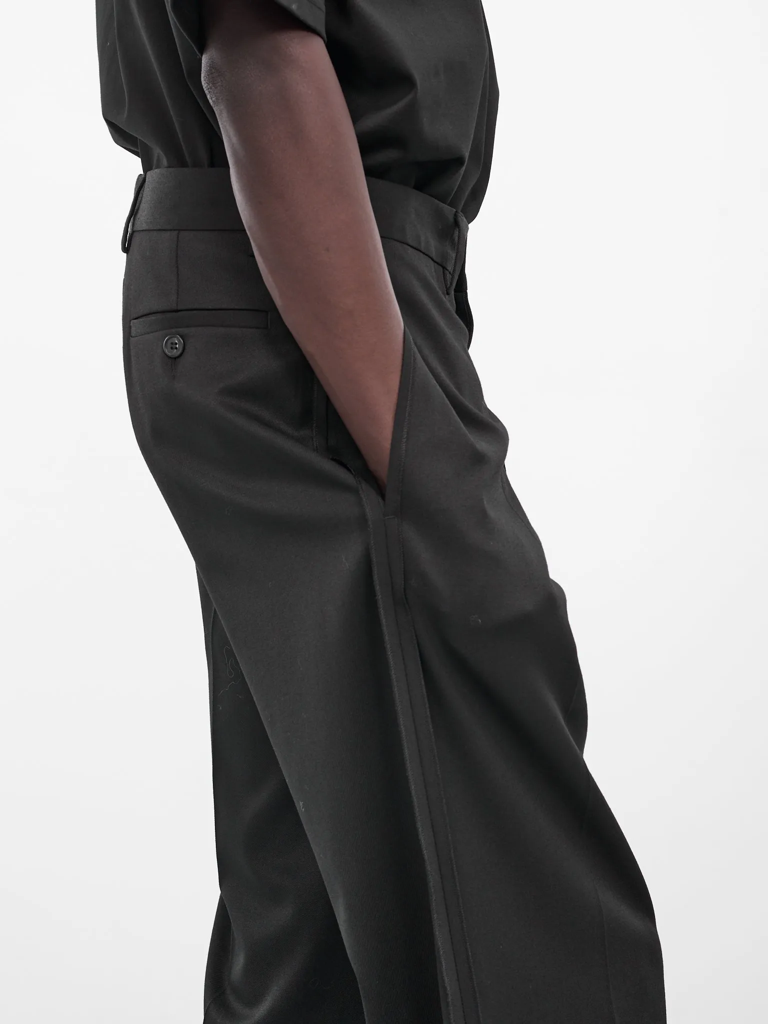 Black Wide Leg Tailored Trousers (SH0KA0047-S47848-900-BLACK) sold by lorenzo product image thumbnail 4