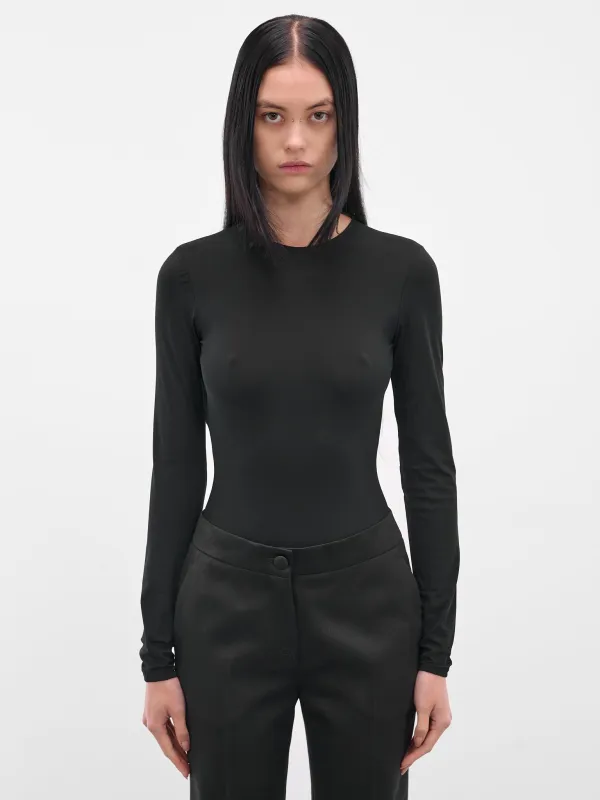 Black Long Sleeve Technical Bodysuit (S51NA0056-S20518-900-BLACK) sold by lorenzo