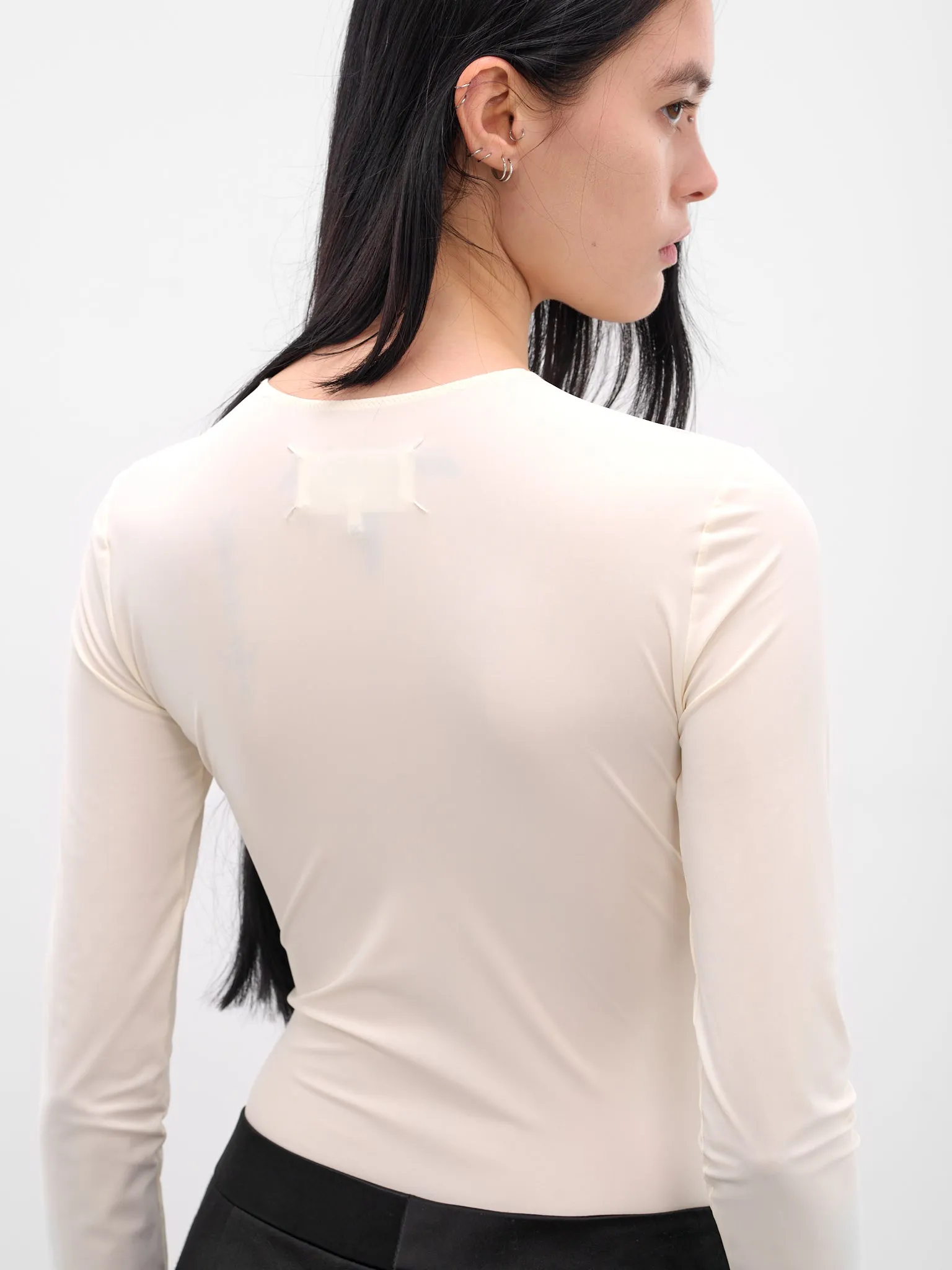 White Long Sleeve Technical Bodysuit (S51NA0056-S20518-102-OFF-WHITE) sold by lorenzo product image thumbnail 5