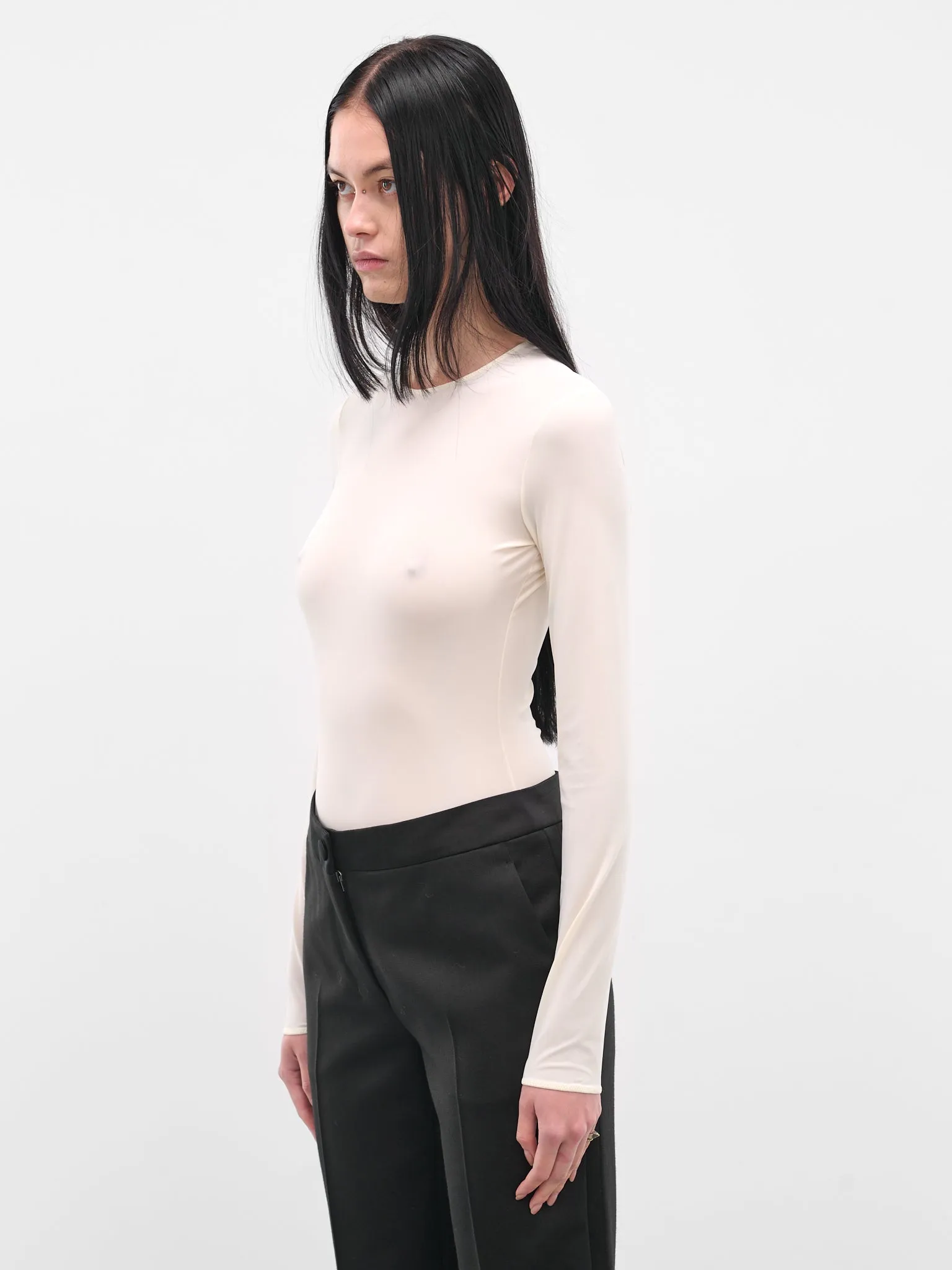 White Long Sleeve Technical Bodysuit (S51NA0056-S20518-102-OFF-WHITE) sold by lorenzo product image thumbnail 2
