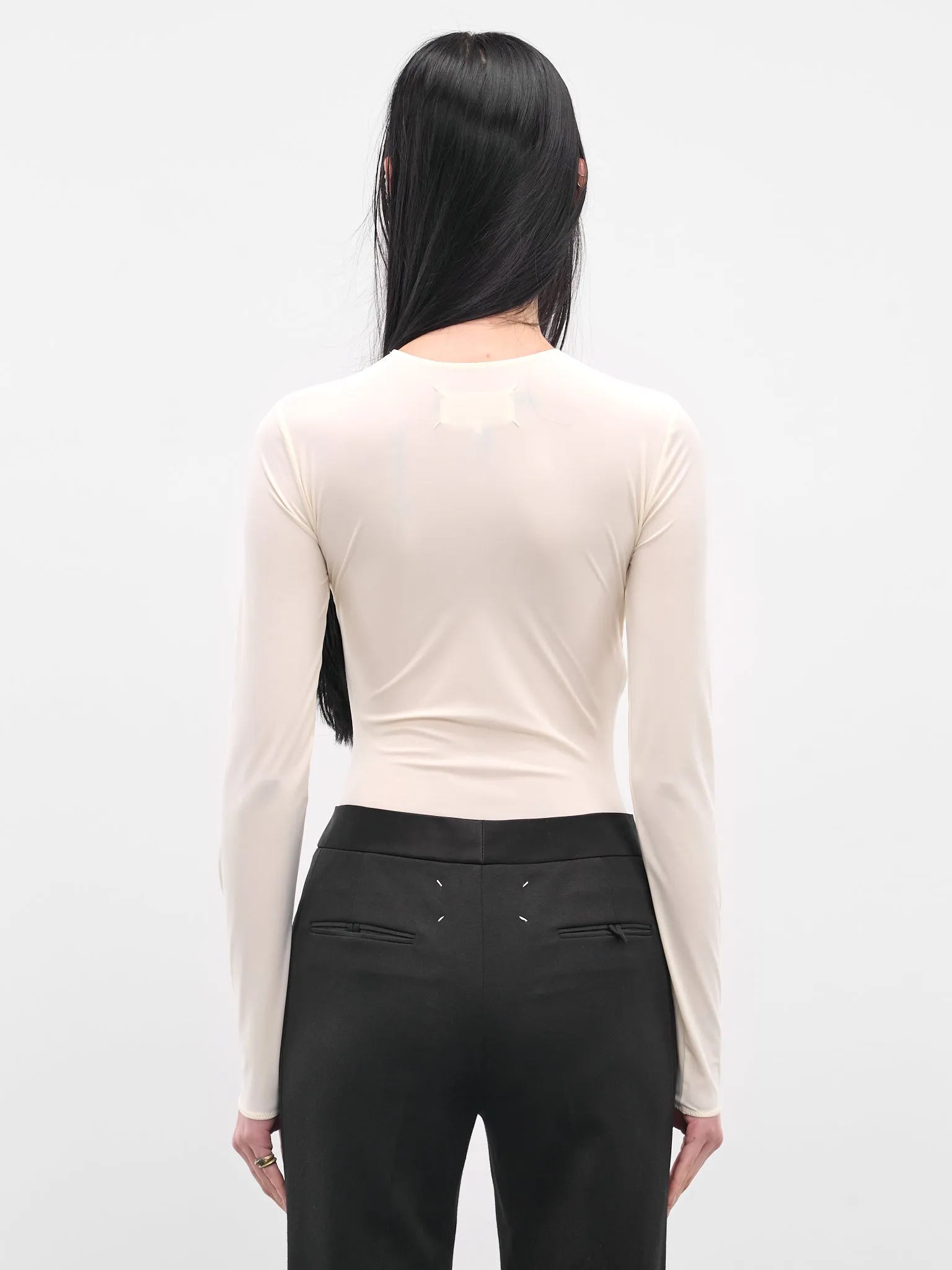 White Long Sleeve Technical Bodysuit (S51NA0056-S20518-102-OFF-WHITE) sold by lorenzo product image thumbnail 3