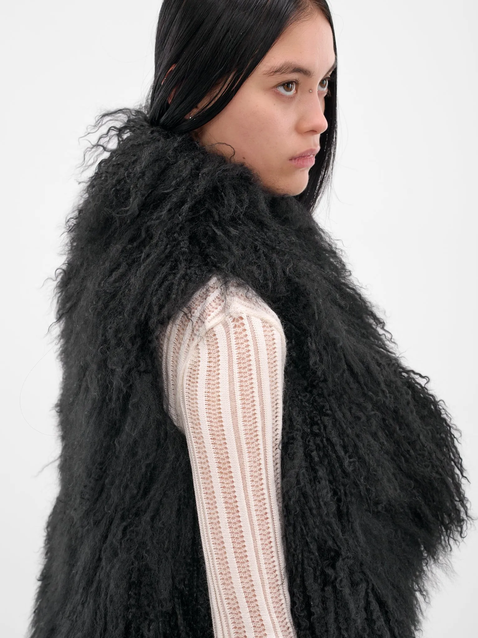 Black Bereta Shearling Waistcoat (B0011421-FR004-099-BLACK) sold by lorenzo product image thumbnail 4