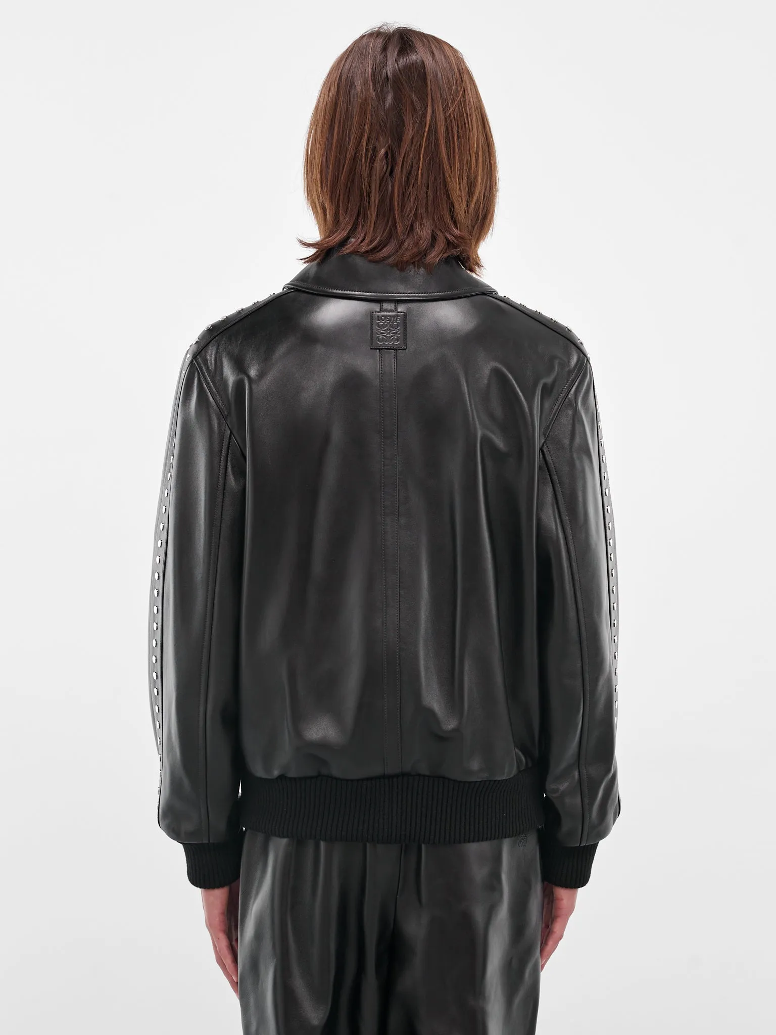 Black Studded Lambskin Zip Jacket (H526Y34L62-1100-BLACK) sold by lorenzo product image thumbnail 3