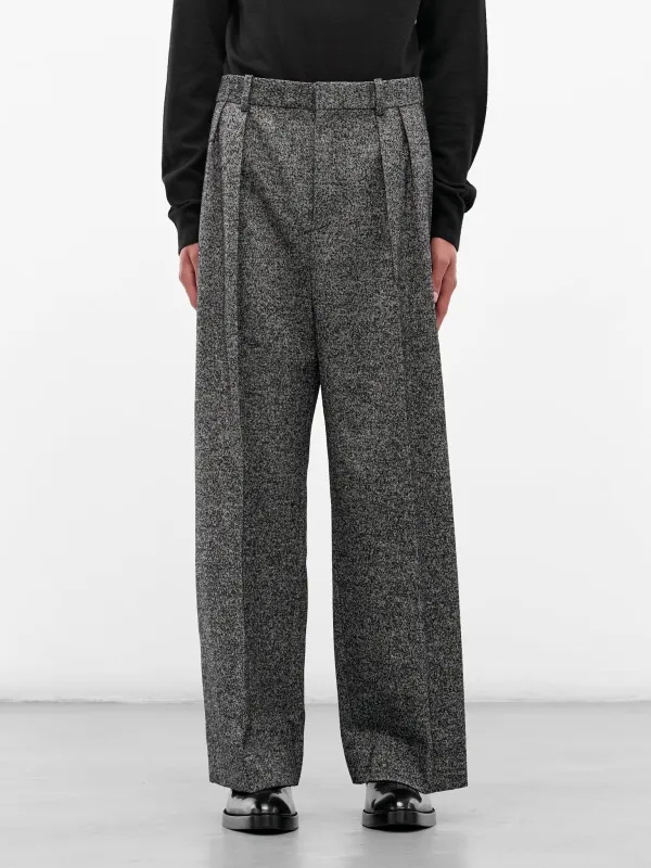 Gray Twill Wide Leg Trousers (H526Y04WH2-1440-GREY-MELANGE) made by Loewe