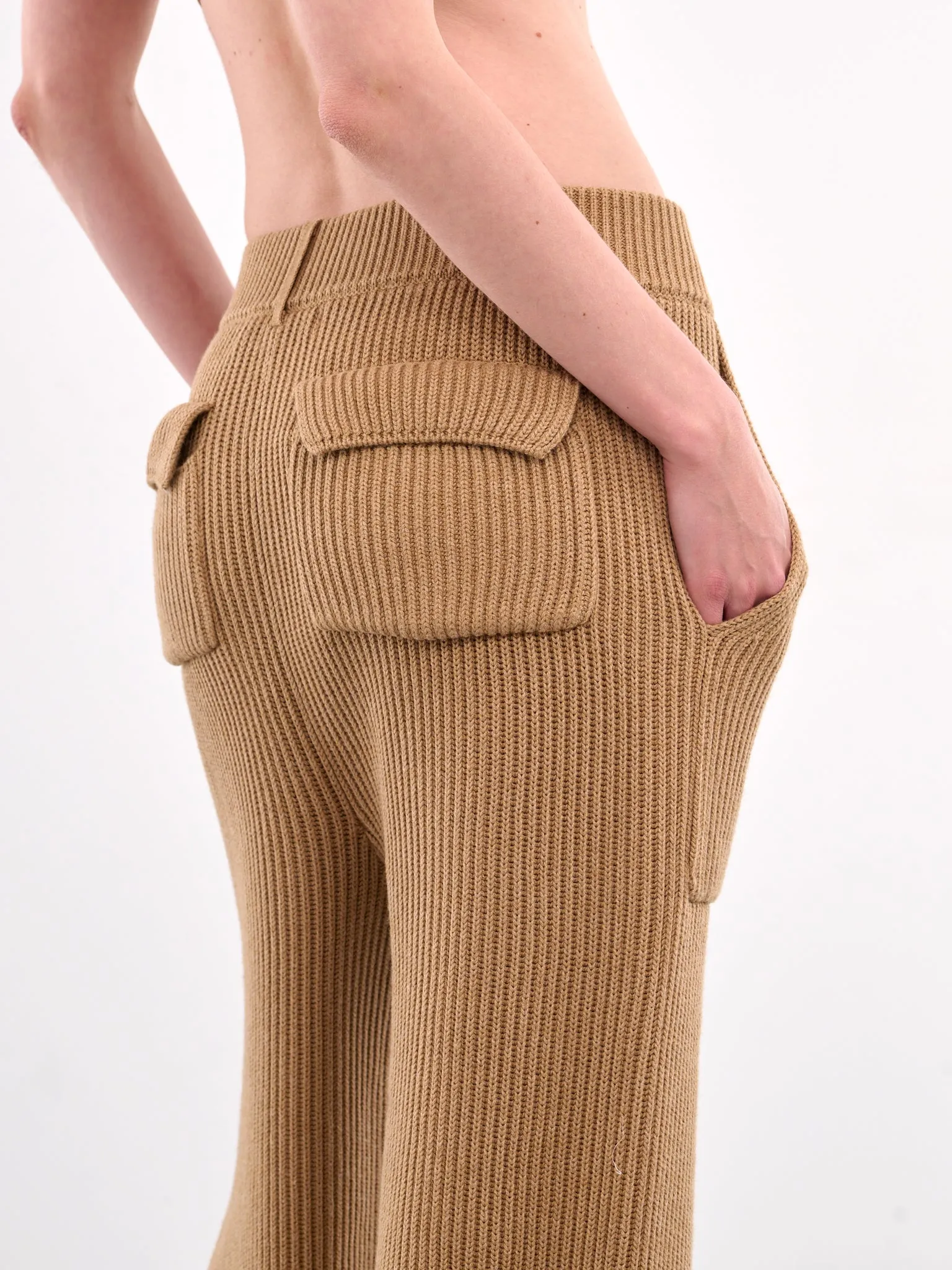 Ribbed Knit Trousers (AMBR2559-DEEP-CAMEL) sold by lorenzo product image thumbnail 5
