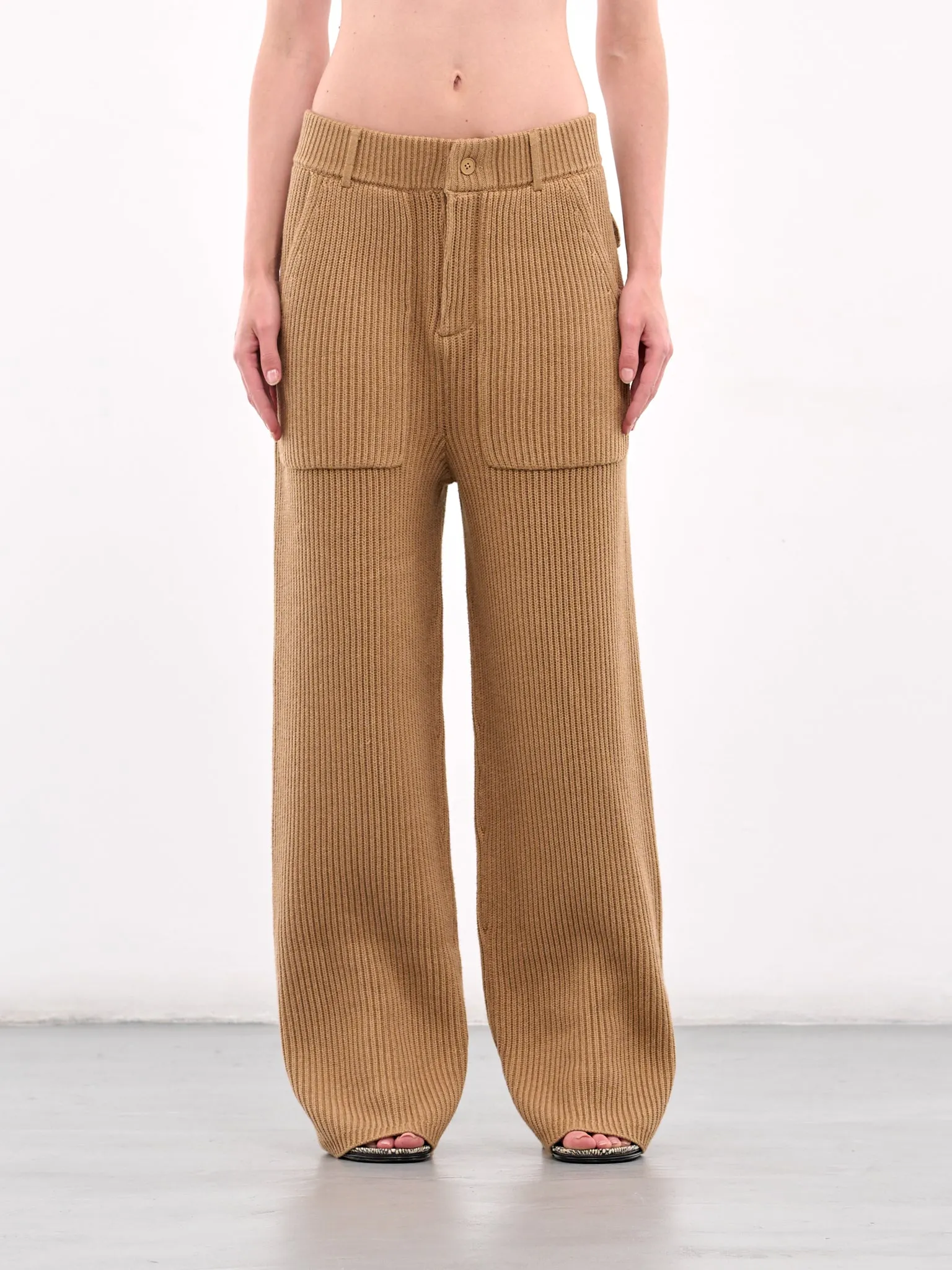 Ribbed Knit Trousers (AMBR2559-DEEP-CAMEL) sold by lorenzo