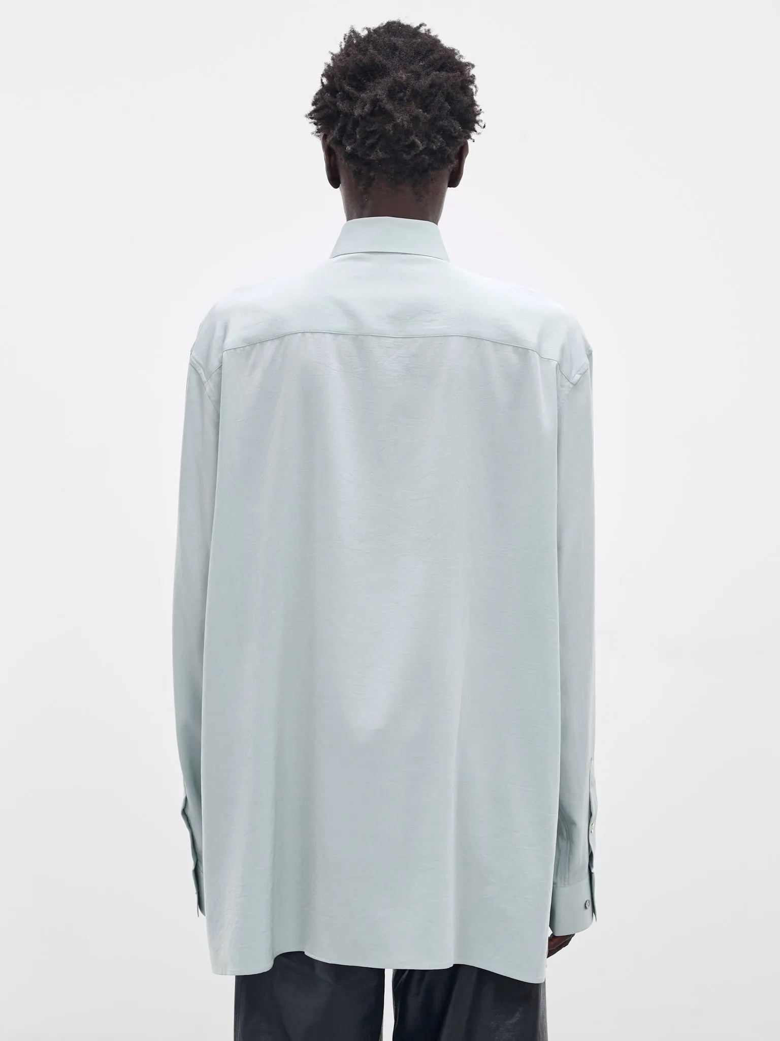 Light Green Classic Button-Up Shirt (005-03G-LIGHT-GREEN) sold by lorenzo product image thumbnail 3