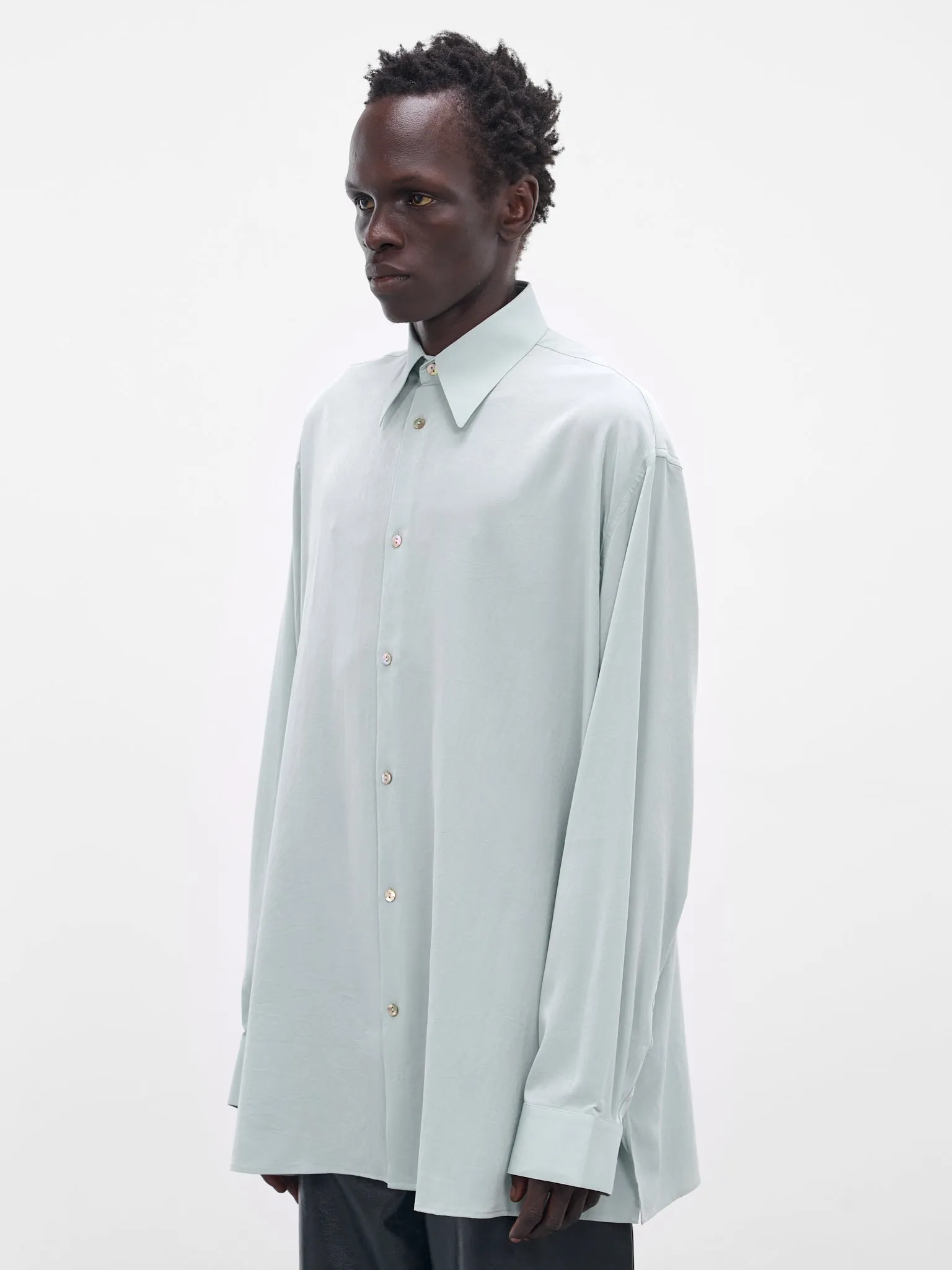 Light Green Classic Button-Up Shirt (005-03G-LIGHT-GREEN) sold by lorenzo product image thumbnail 2