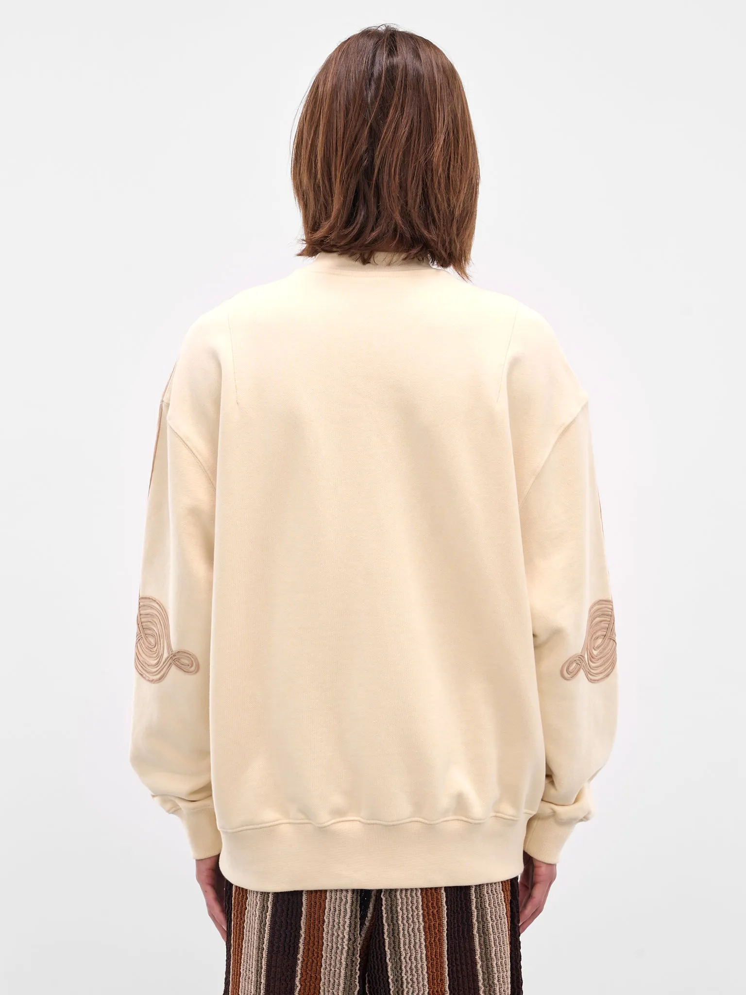 Ivory Applique Gym Crewneck Pullover (252-MJP023A-IVORY) sold by lorenzo product image thumbnail 3