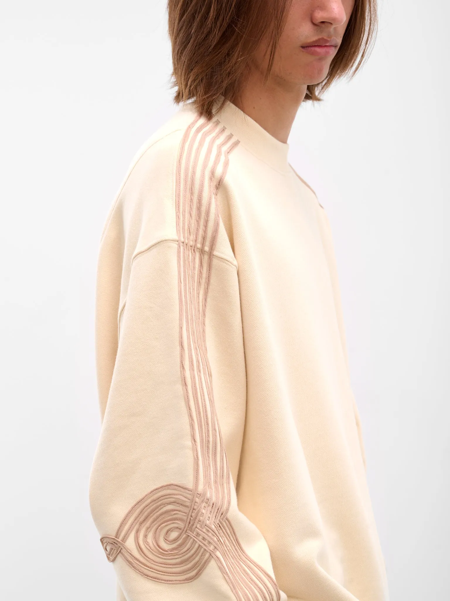 Ivory Applique Gym Crewneck Pullover (252-MJP023A-IVORY) sold by lorenzo product image thumbnail 4