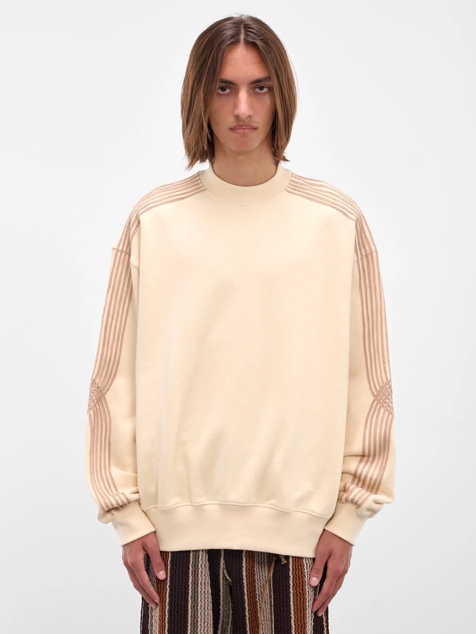 Ivory Applique Gym Crewneck Pullover (252-MJP023A-IVORY) sold by lorenzo