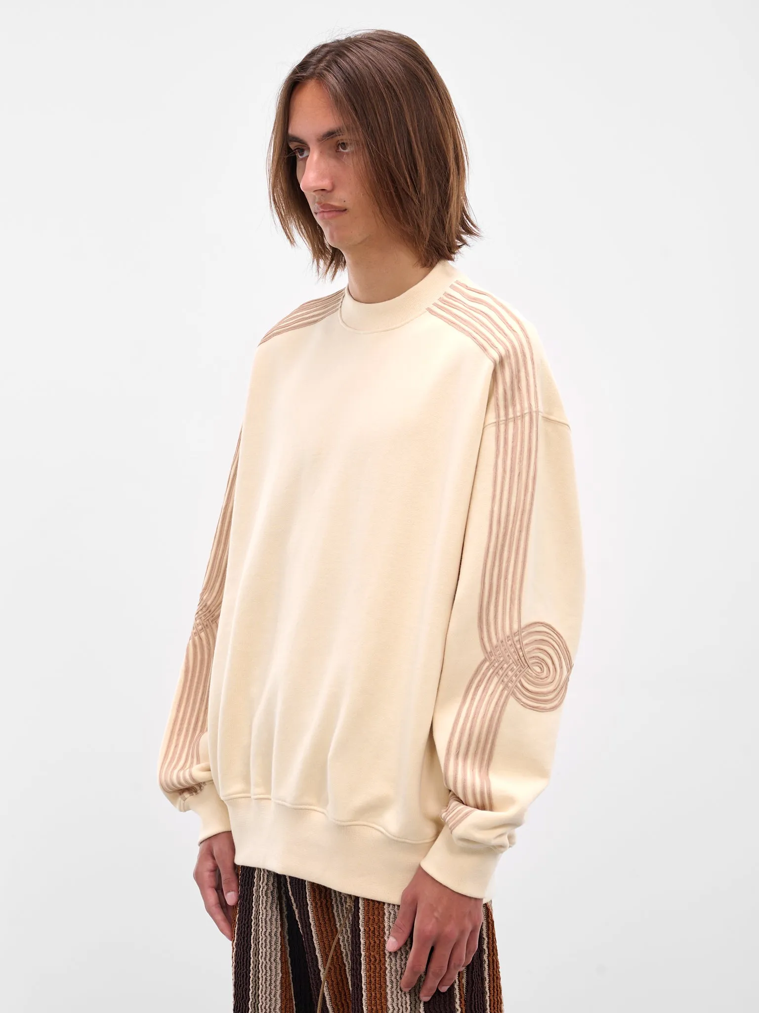 Ivory Applique Gym Crewneck Pullover (252-MJP023A-IVORY) sold by lorenzo product image thumbnail 2