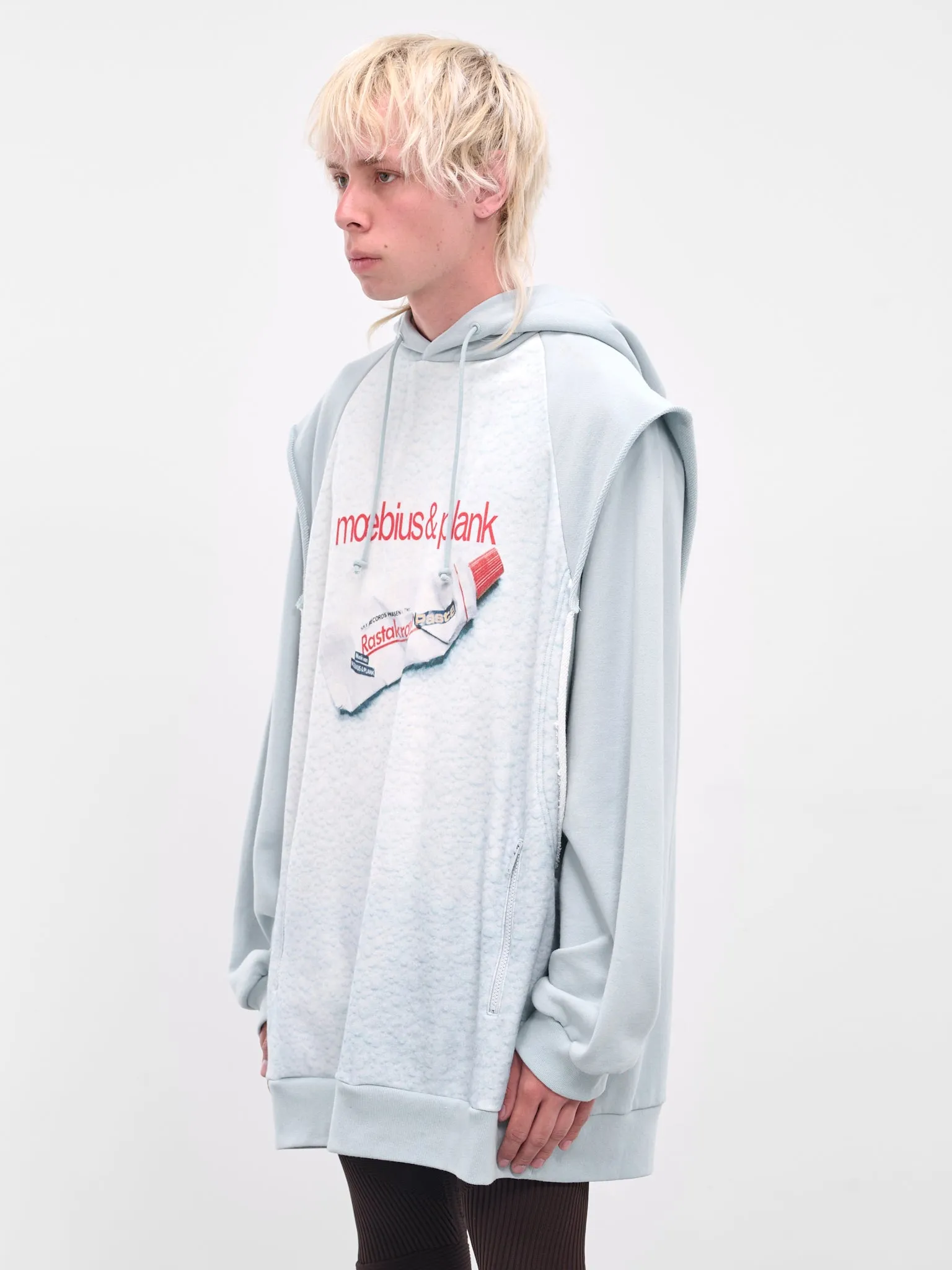 Oversized Moebius & Plank Layered Hoodie (UC2E4803-1-LIGHT-BLUE) sold by lorenzo product image thumbnail 2