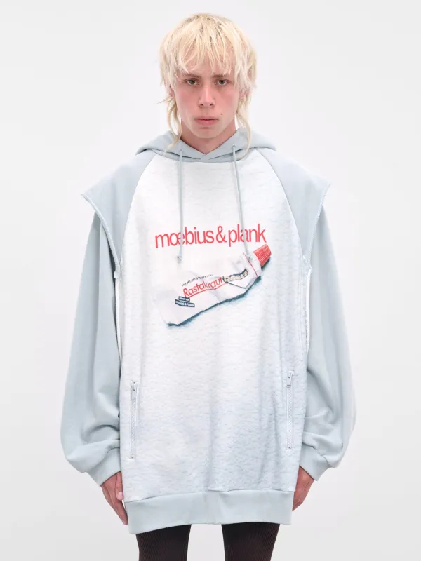 Oversized Moebius & Plank Layered Hoodie (UC2E4803-1-LIGHT-BLUE) made by Undercover