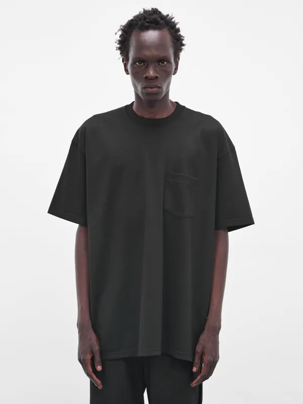 Black Oversized Cotton Pocket Tee (ST-1331-BLACK) sold by lorenzo