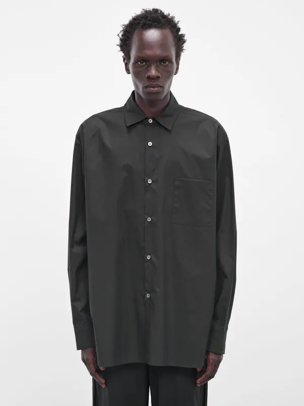 Black Suvin Oversized Button-Up Shirt (ST-1321-BLACK) sold by lorenzo
